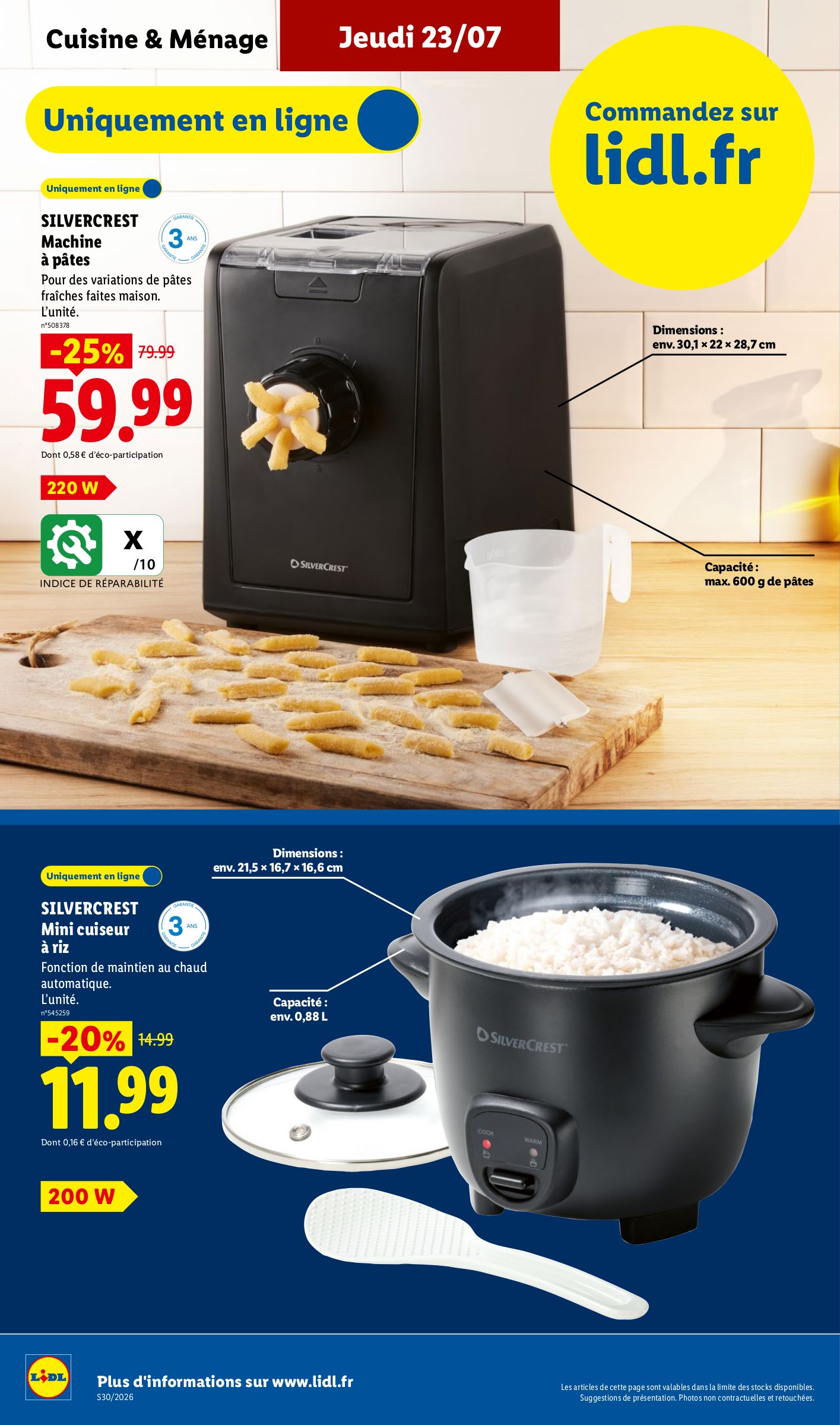 lidl - Current Lidl - Les Exclus Web de la semaine leaflet valid from du lundi 20/07/2026 to de jeudi 23/07/2026 - page: 10