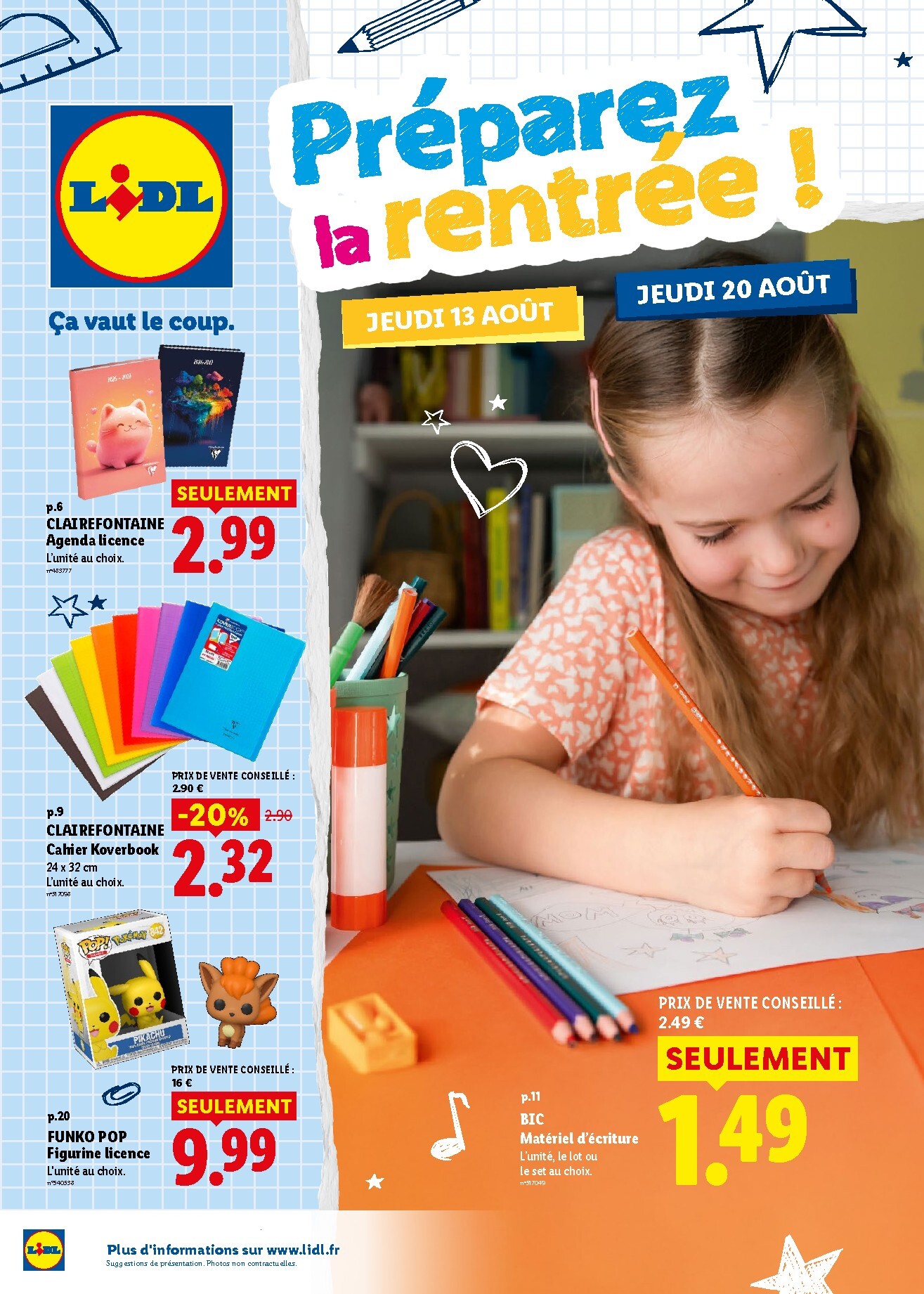 lidl - Flyer Lidl - Préparez la rentrée pour la semaine prochaine du de jeudi 13/08/2026 au de jeudi 20/08/2026