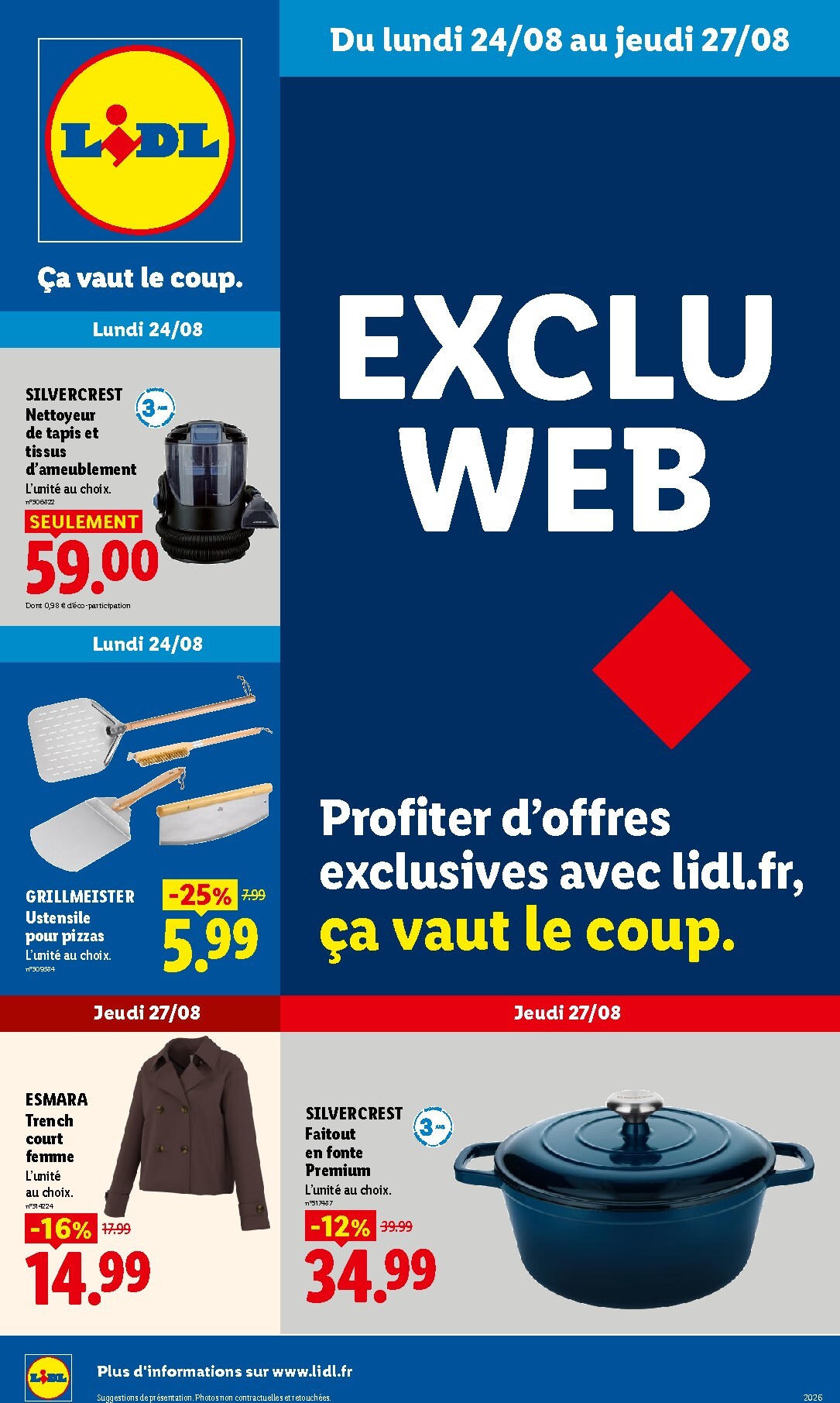 lidl - Current Lidl - Exclu Web leaflet valid from du lundi 24/08/2026 to de jeudi 27/08/2026