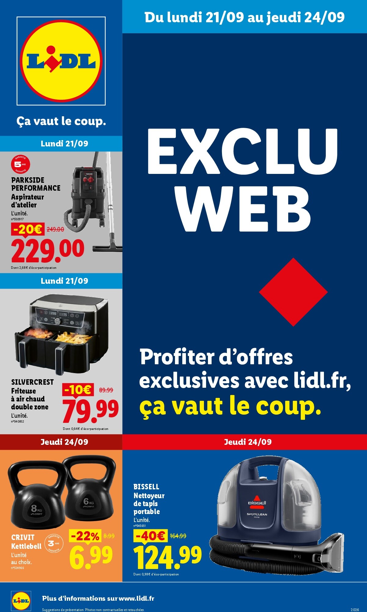 lidl - Current Lidl - Exclu Web leaflet valid from du lundi 21/09/2026 to de jeudi 24/09/2026 - page: 1