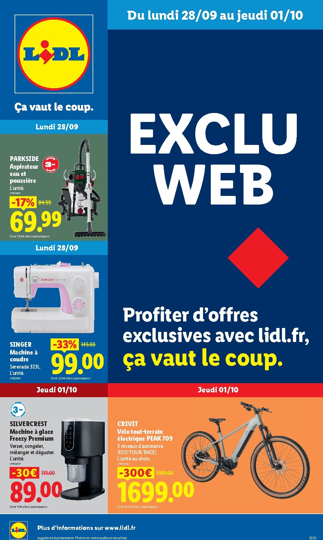 lidl - Current Lidl - Exclu Web leaflet valid from du lundi 28/09/2026 to de jeudi 01/10/2026