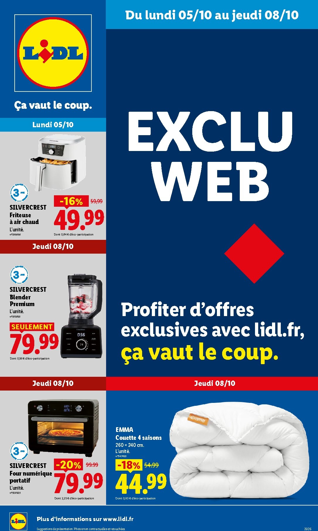 lidl - Current Lidl - Exclu Web leaflet valid from du lundi 05/10/2026 to de jeudi 08/10/2026