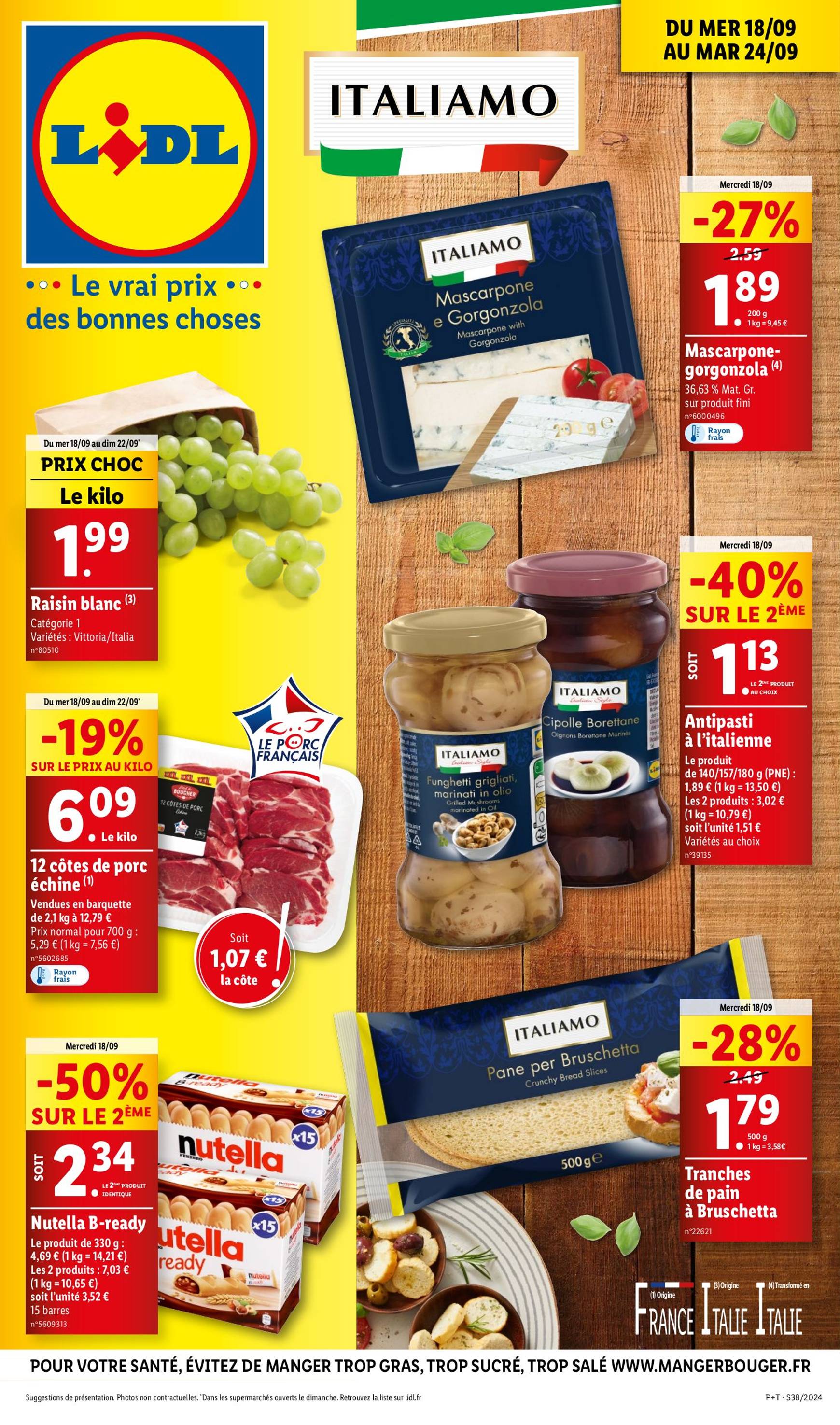 lidl - Catalogue Lidl valable dès 18.09. - 24.09. - page: 1