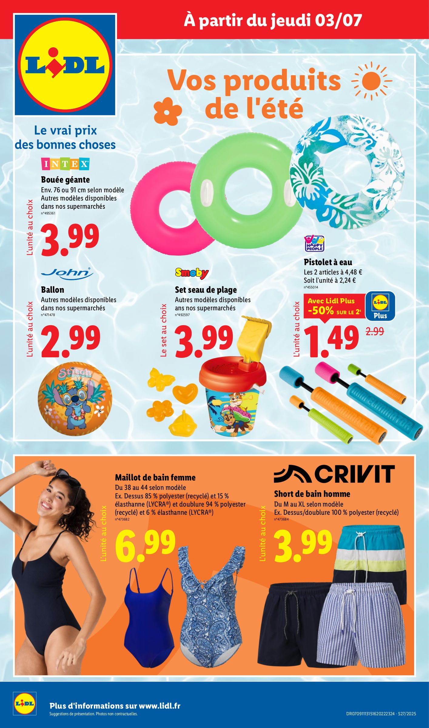 lidl - Catalogue Lidl - Vos produits de l'été valable du 03/07 au 09/07