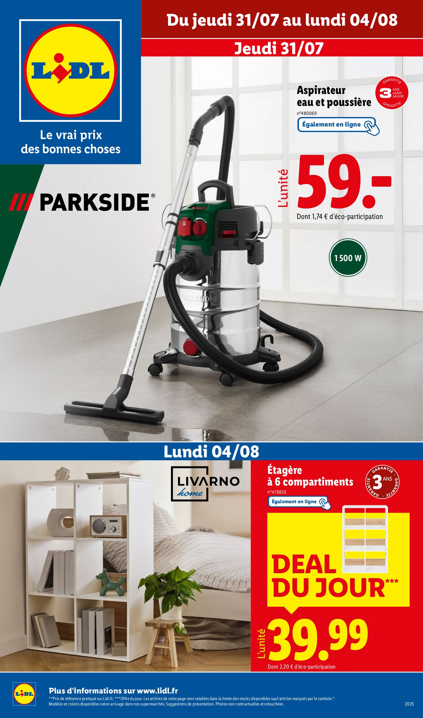 lidl - Catalogue Lidl - Les bonnes affaires de la semaine valable du 31/07 au 04/08