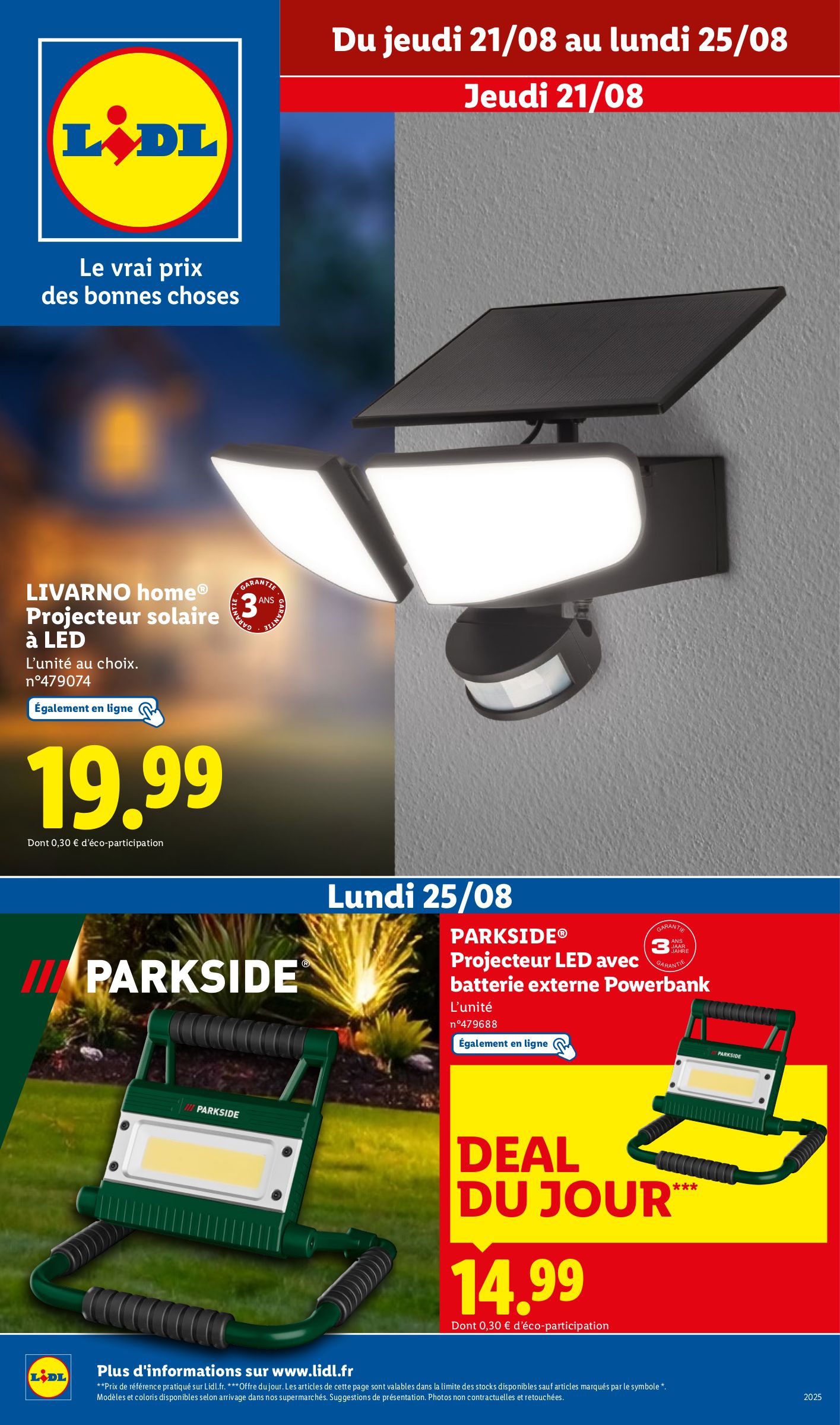 lidl - Catalogue Lidl - Les bonnes affaires de la semaine valable du 21/08 au 25/08