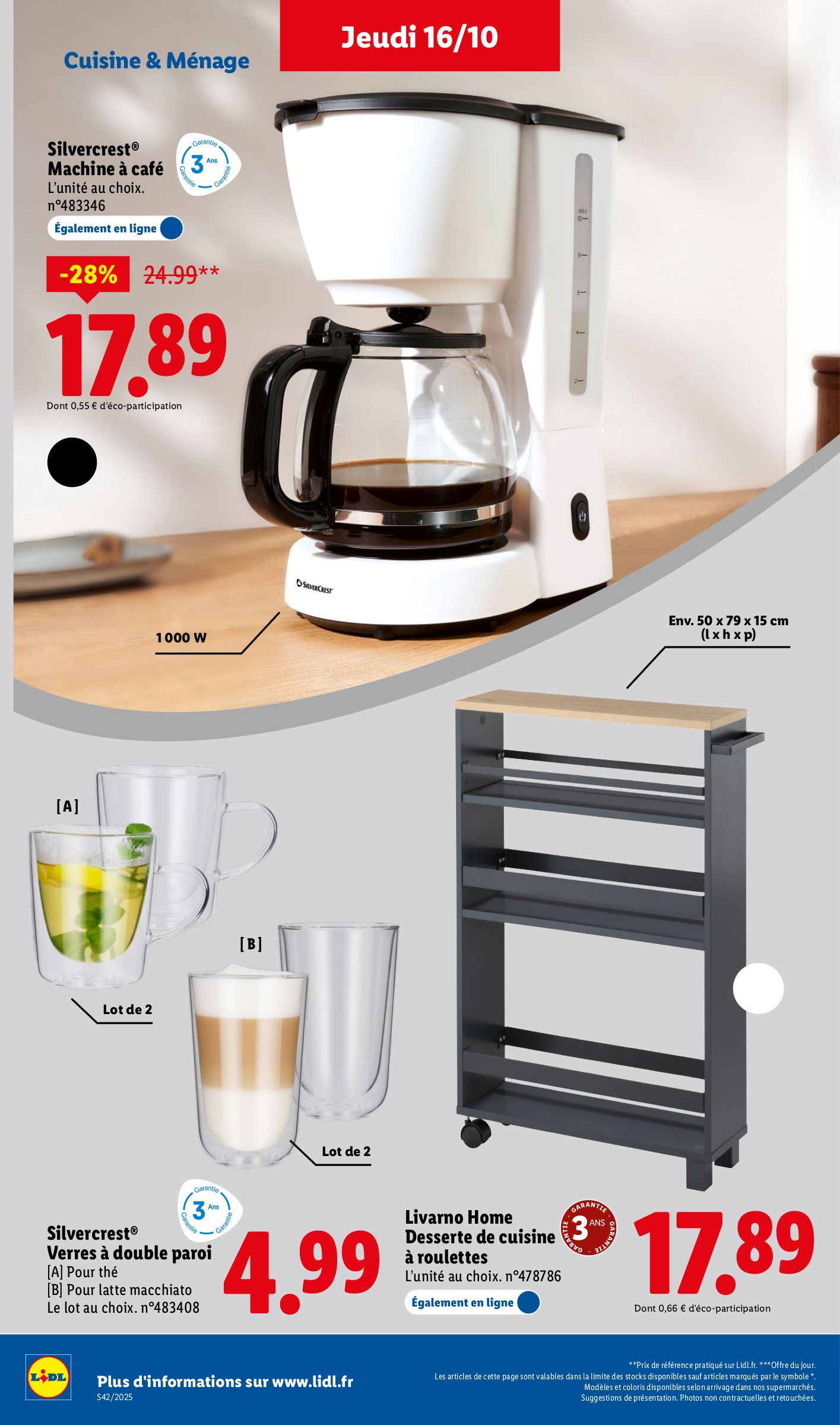 lidl - Catalogue Lidl - Les bonnes affaires de la semaine valable du 16/10 au 20/10 - page: 16 lidl - Catalogue Lidl - Les bonnes affaires de la semaine valable du 16/10 au 20/10 - page: 16