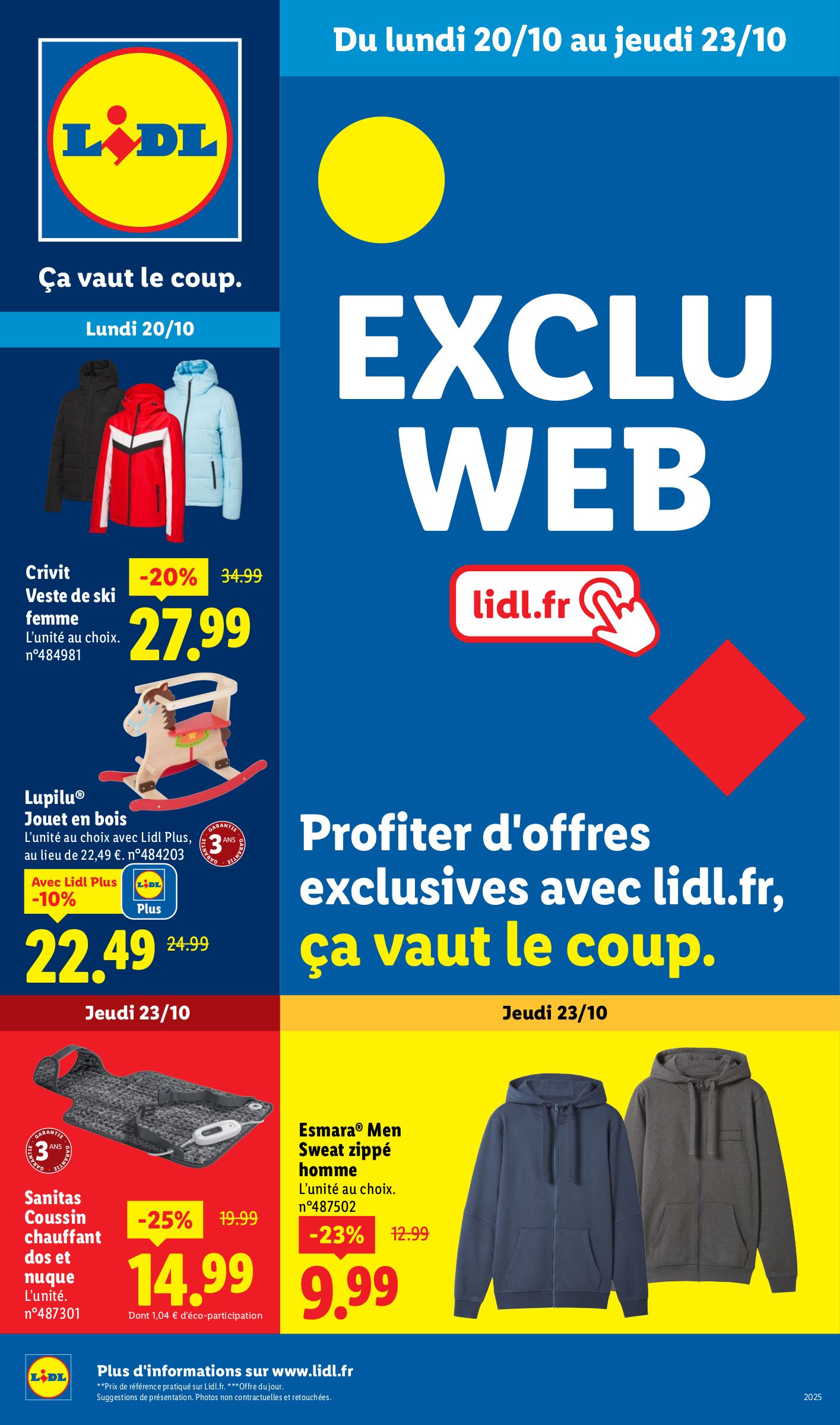 lidl - Catalogue Lidl - Les bonnes affaires Exclu Web valable du 20/10 au 23/10