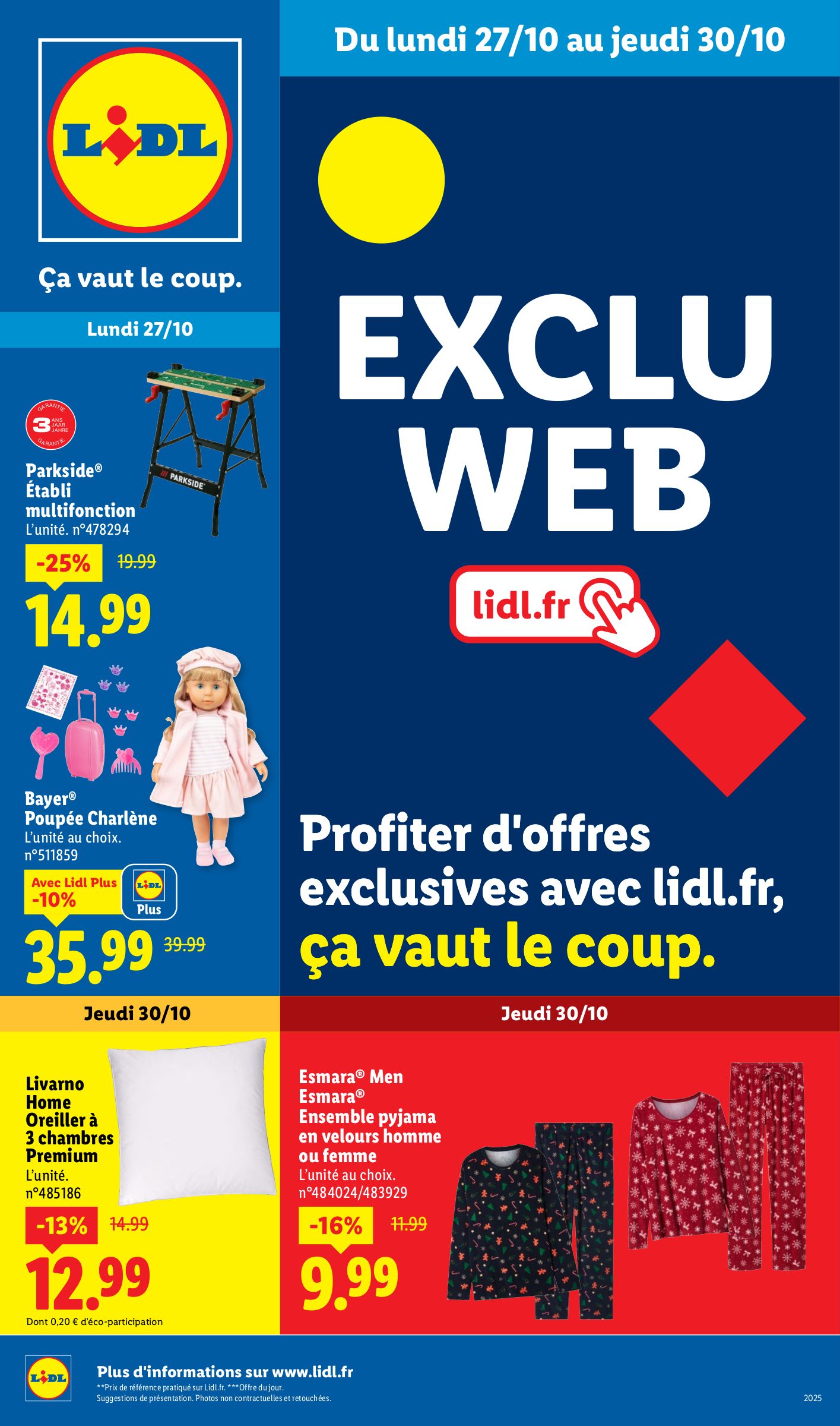 lidl - Catalogue Lidl - Les bonnes affaires Exclu Web valable du 27/10 au 30/10