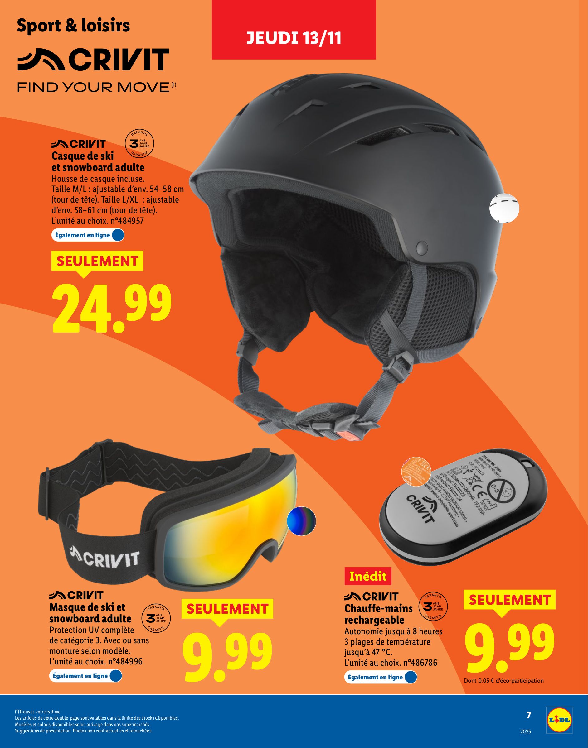 lidl - Catalogue Lidl - Catalogue sport et loisirs valable du 13/11 au 30/11 - page: 7