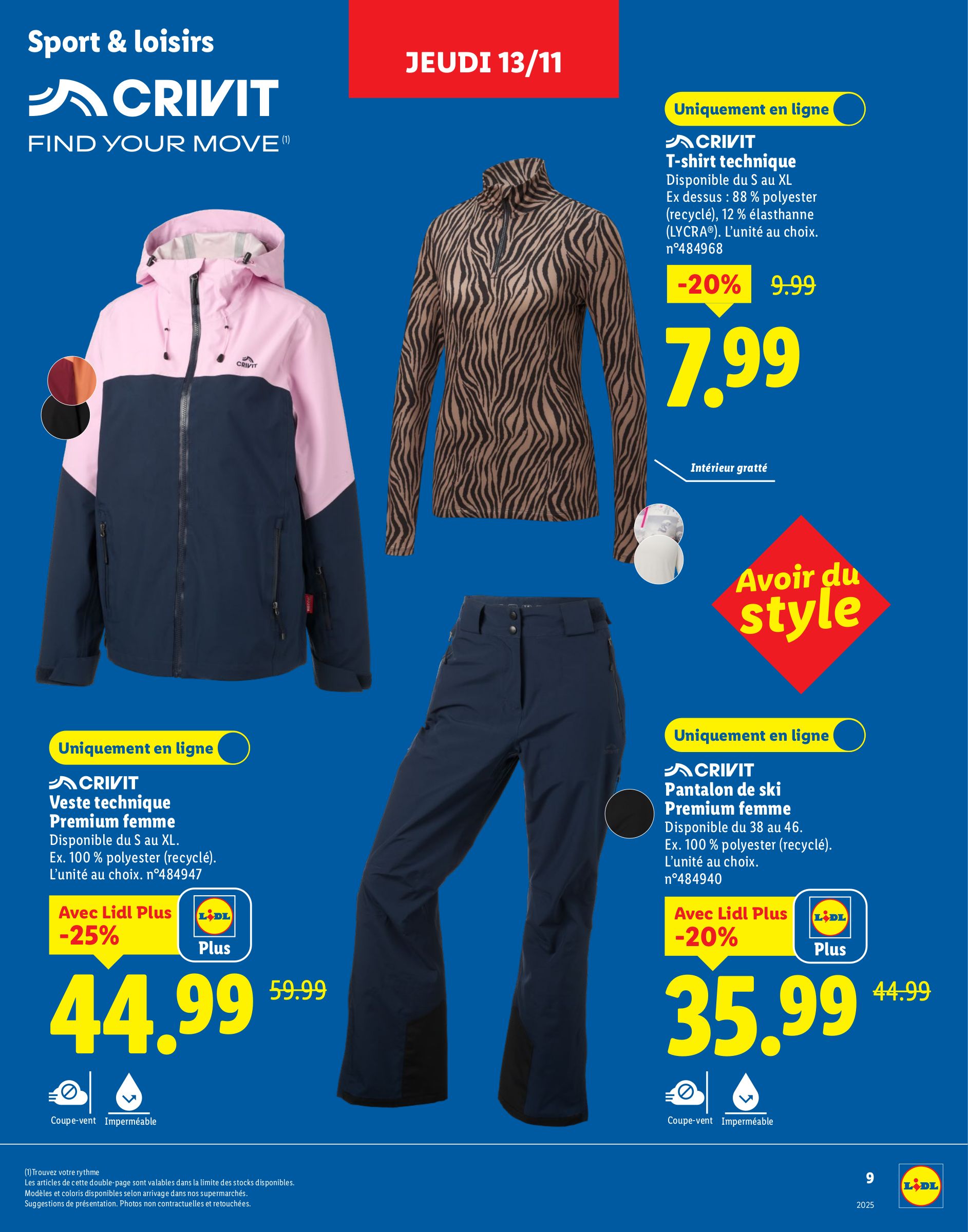 lidl - Catalogue Lidl - Catalogue sport et loisirs valable du 13/11 au 30/11 - page: 9