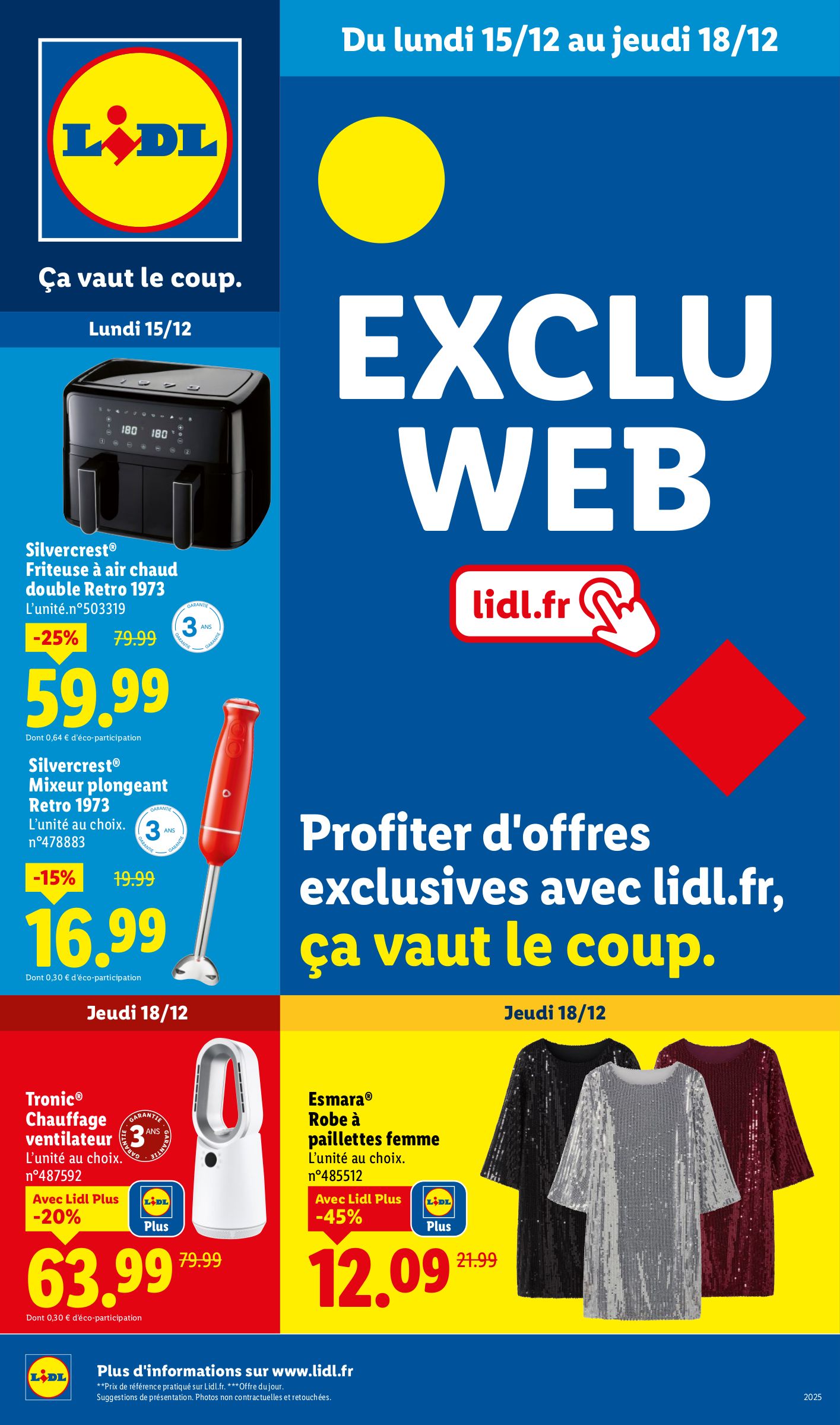 lidl - Catalogue Lidl - Exclu Web valable du 15/12 au 18/12 - page: 1