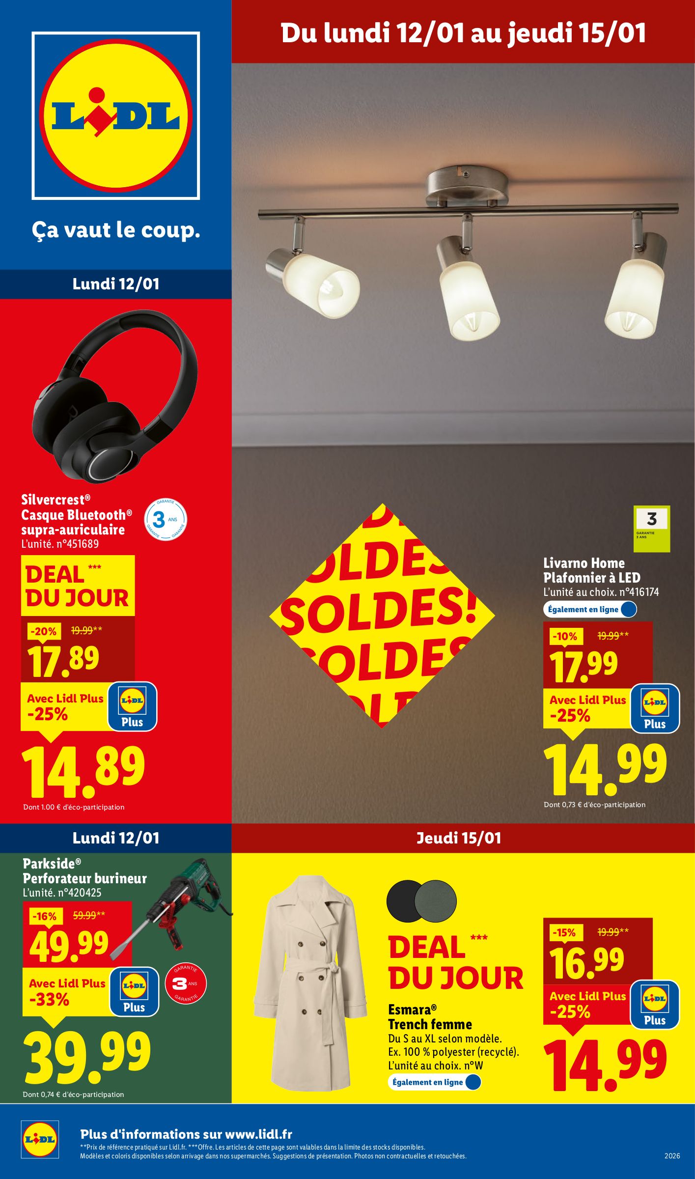 lidl - Catalogue Lidl - Soldes Lidl : Jusqu'à -75% valable du 12/01 au 15/01 - page: 1