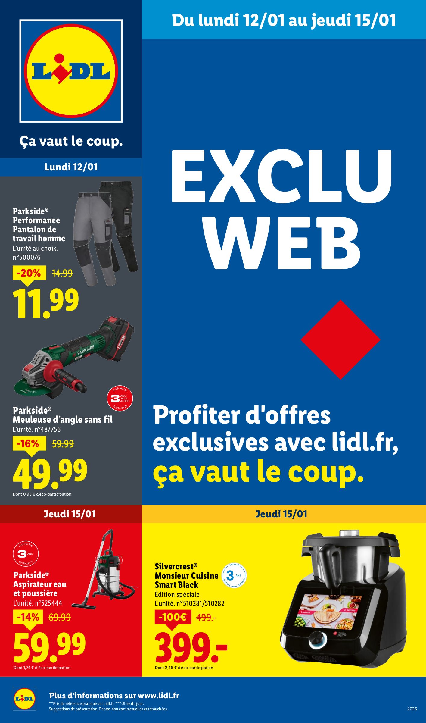 lidl - Catalogue Lidl - Exclu Web valable du 12/01 au 15/01