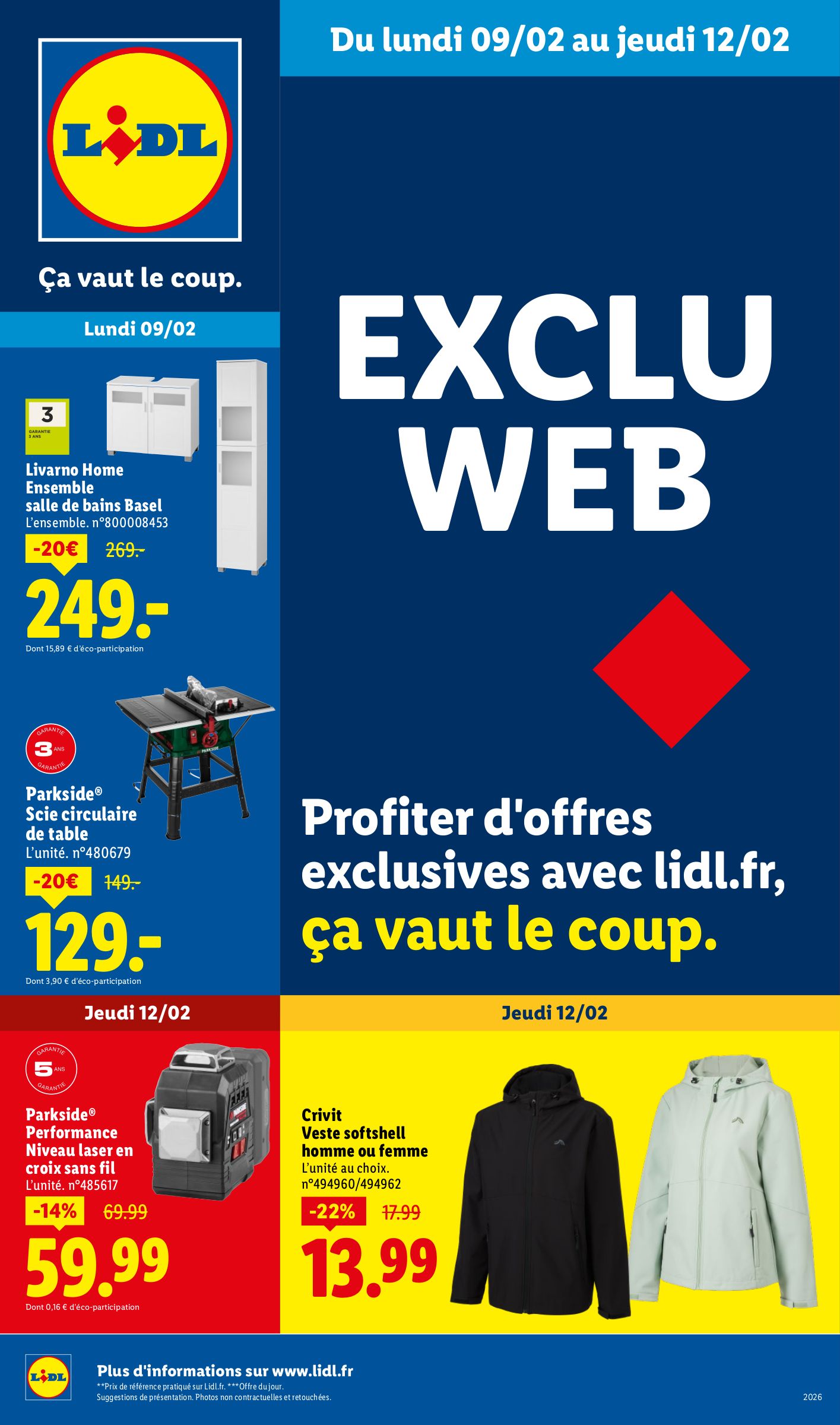 lidl - Catalogue Lidl - Exclu Web valable du 09/02/2026 au 12/02/2026