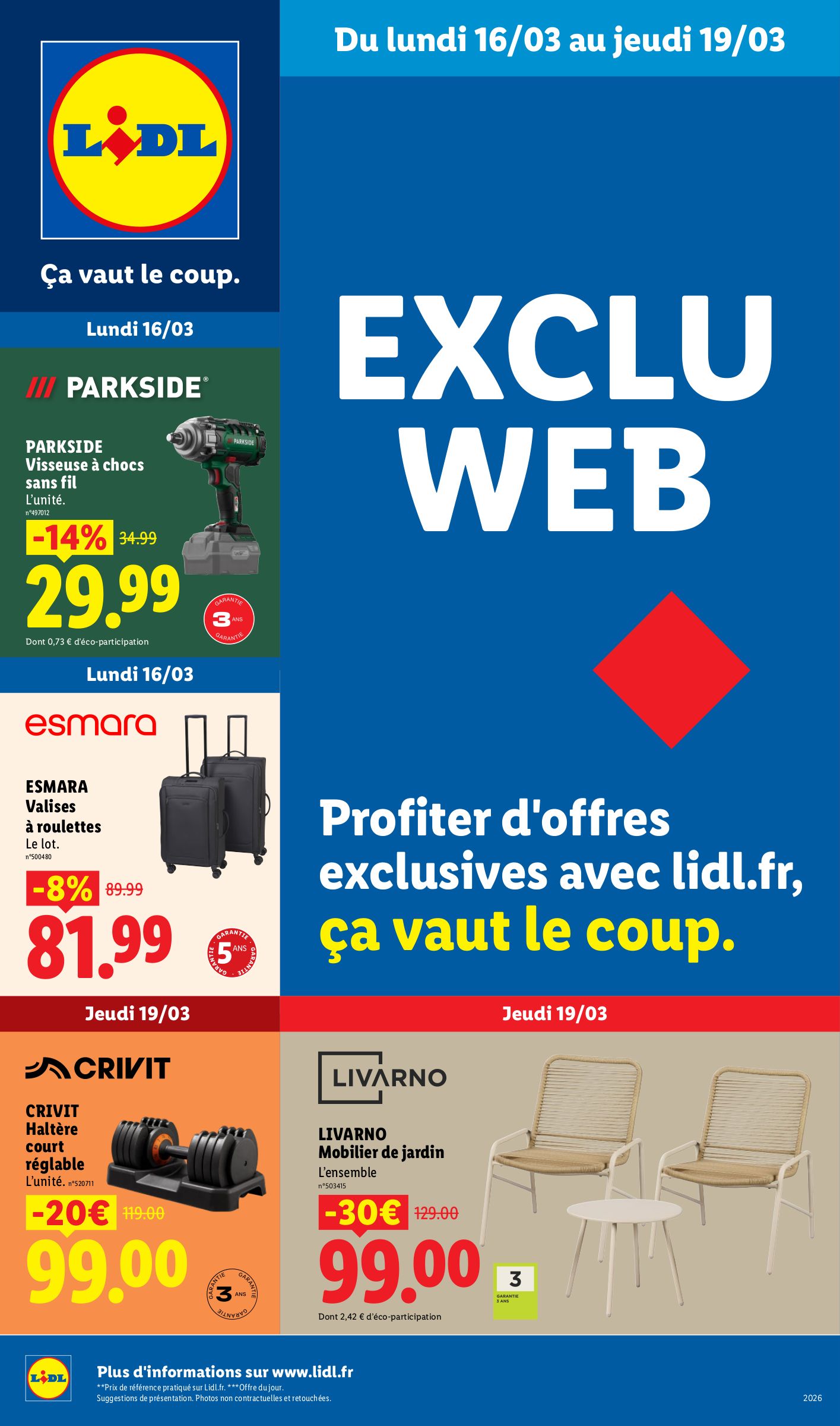 lidl - Catalogue Lidl - Les Exclus Web de la semaine valable du 16/03/2026 au 19/03/2026
