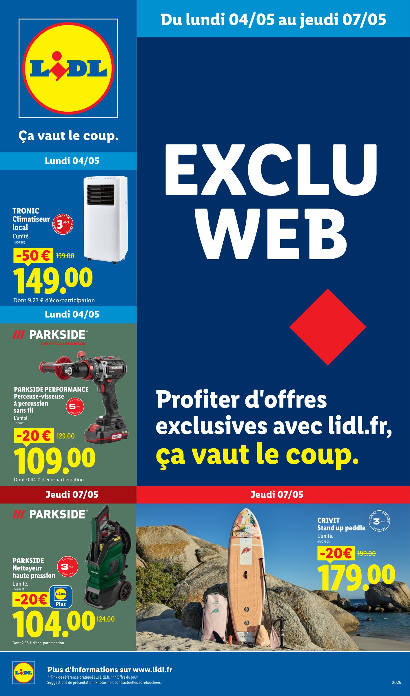 lidl - Current Lidl - Exclu Web leaflet valid from du lundi 04/05/2026 to de jeudi 07/05/2026
