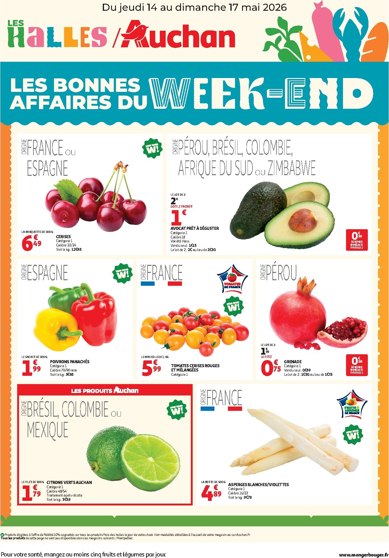 auchan - Current Auchan - Les bons plans du week-end leaflet valid from de jeudi 14/05/2026 to du dimanche 17/05/2026
