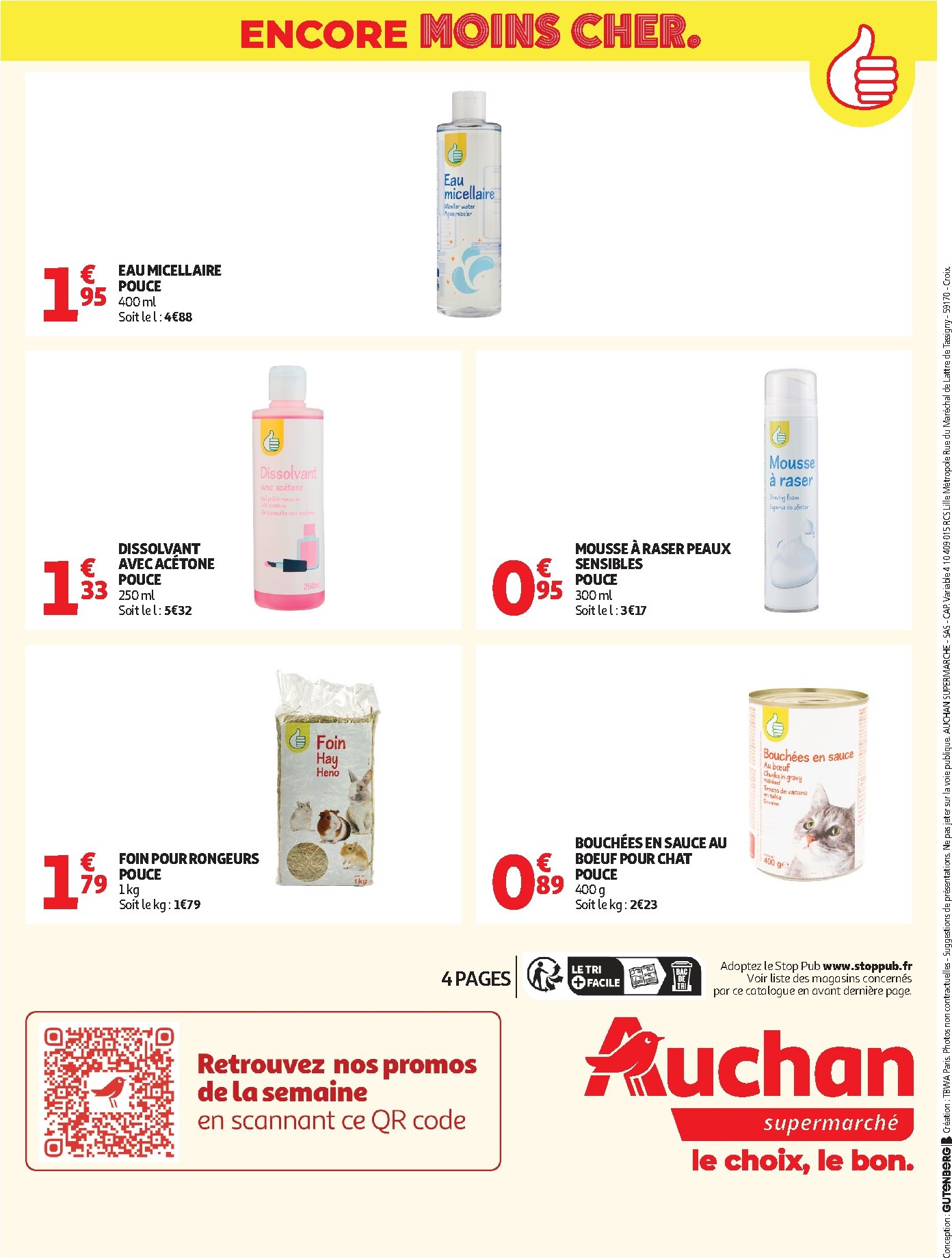 auchan - Flyer Auchan Supermarché - Marque Pouce pour la semaine prochaine du du mardi 19/05/2026 au du samedi 30/05/2026 - page: 4