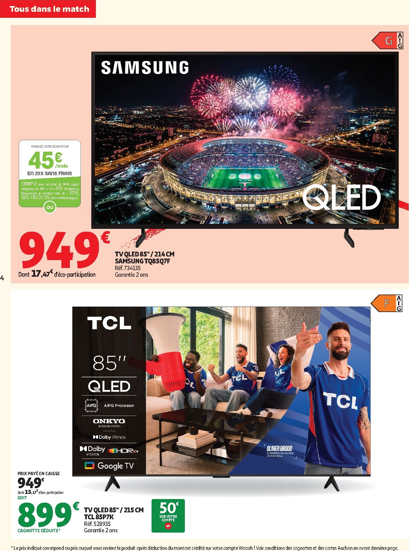 auchan - Current Auchan - Téléviseurs & high-tech leaflet valid from du mardi 26/05/2026 to du dimanche 14/06/2026 - page: 4