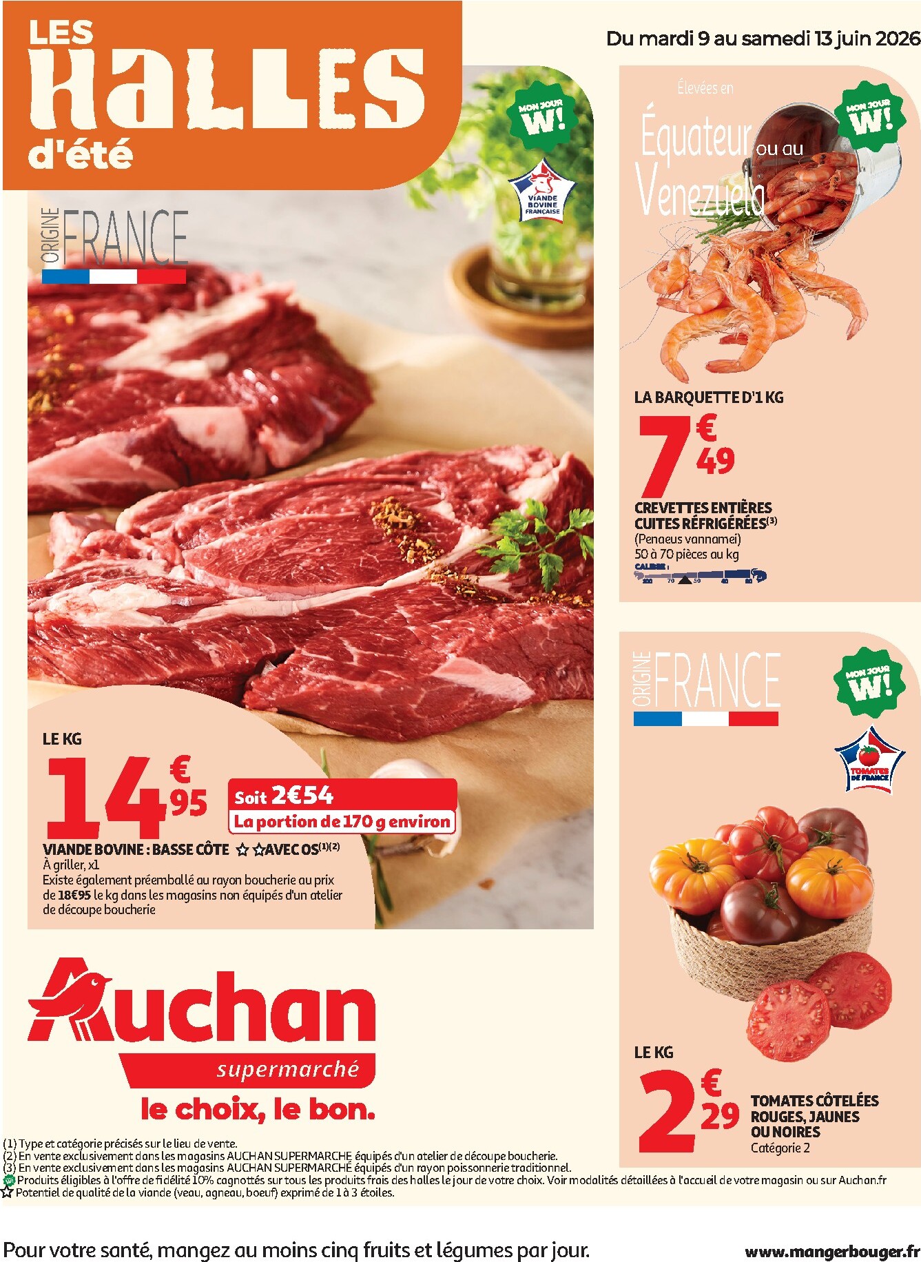 auchan - Flyer Auchan Supermarché - Halles & alcools pour la semaine prochaine du du mardi 09/06/2026 au du samedi 13/06/2026