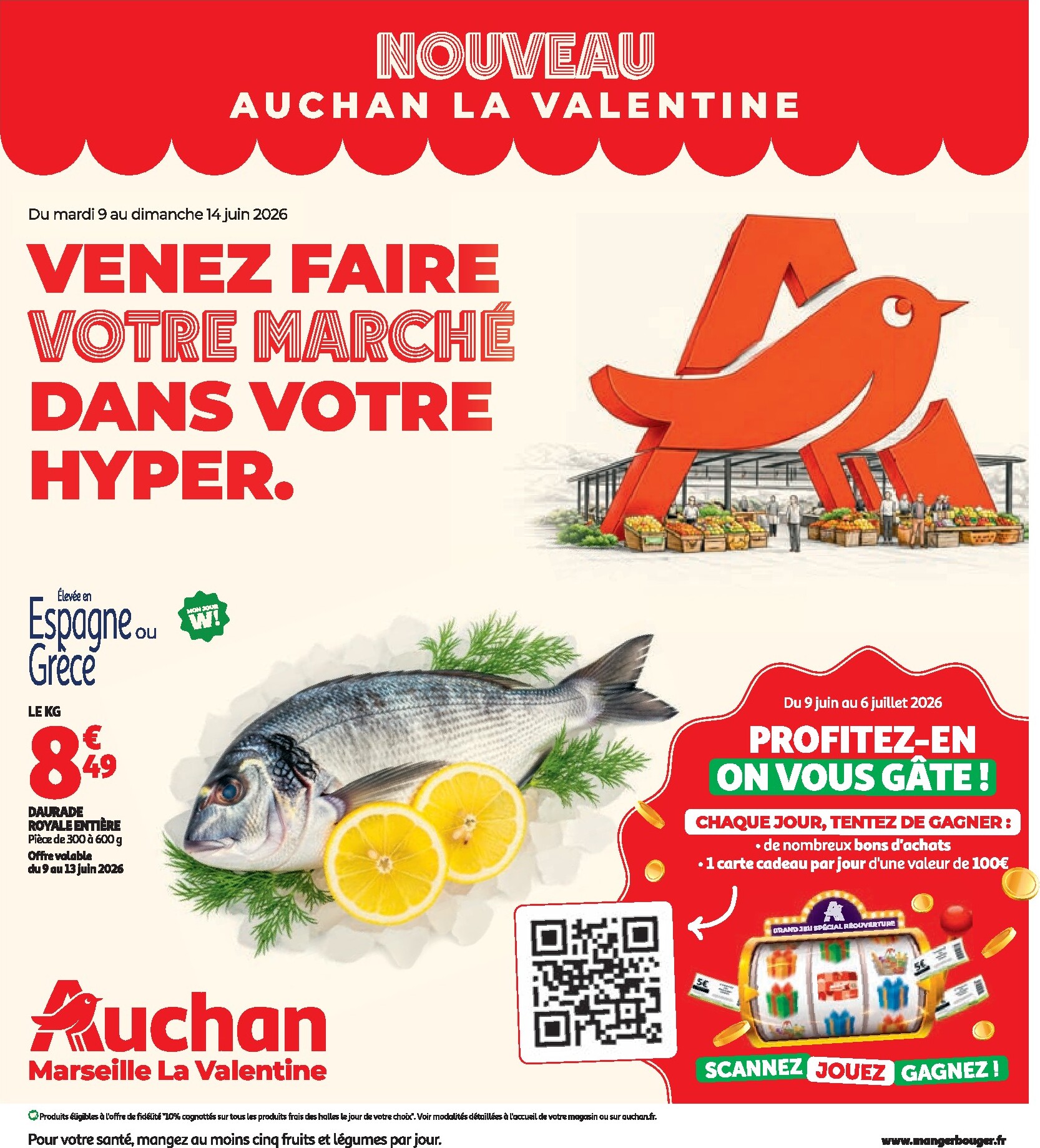 auchan - Flyer Auchan La Valentine pour la semaine prochaine du du mardi 09/06/2026 au du dimanche 14/06/2026 - page: 1