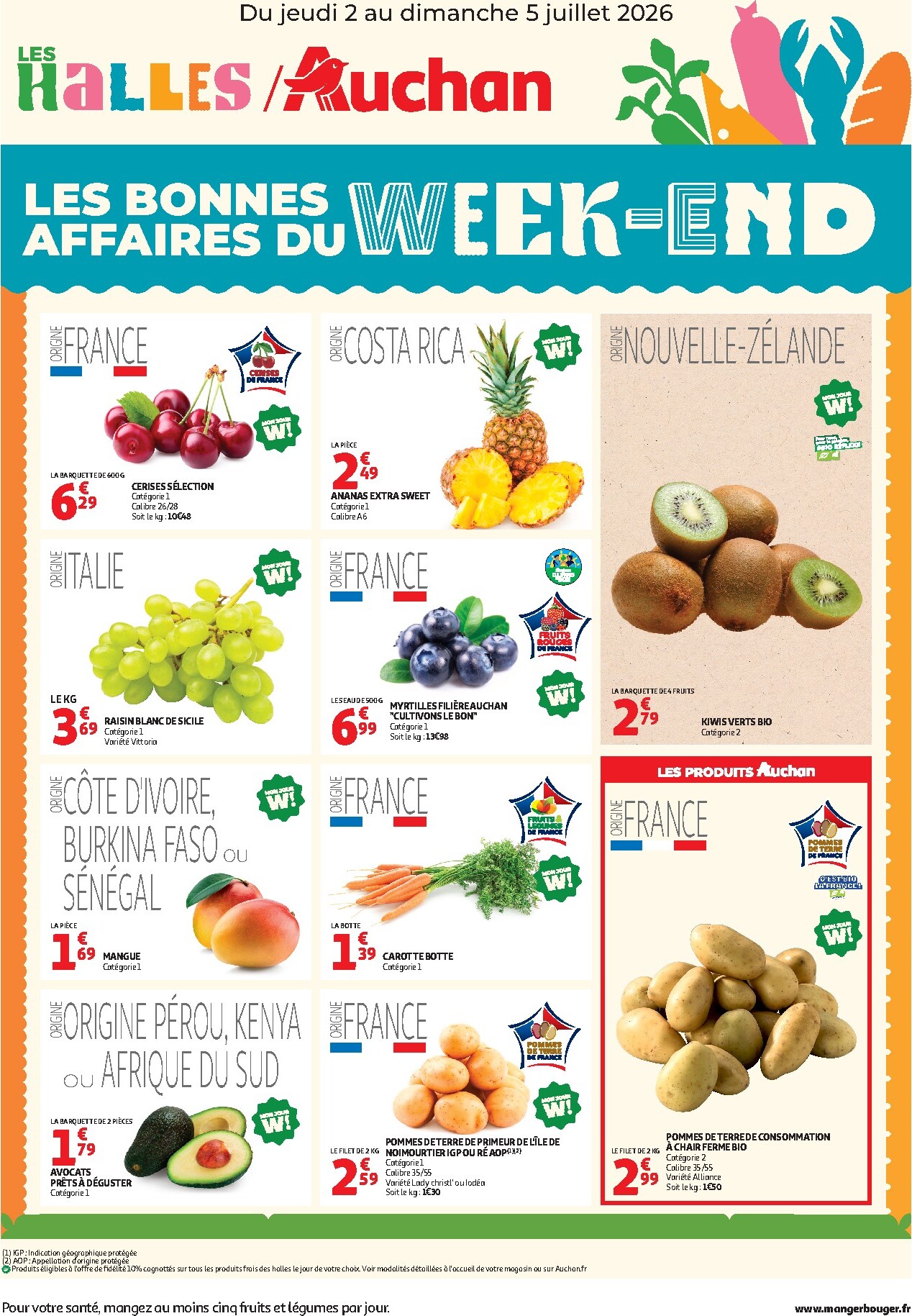 auchan - Current Auchan - Bons plans du week end - Hypermarché leaflet valid from de jeudi 02/07/2026 to du dimanche 05/07/2026