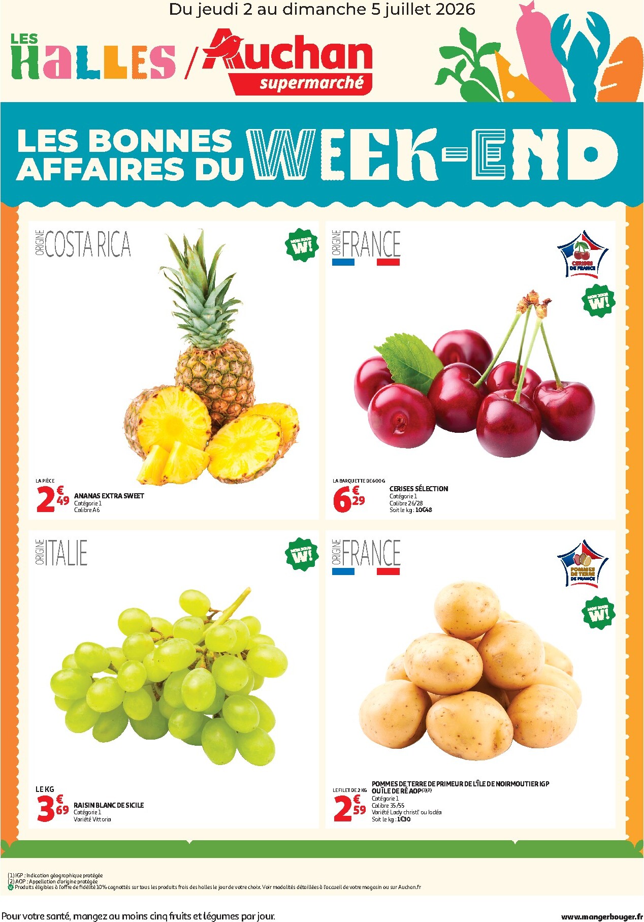 auchan - Current Auchan - Les bons plan du week end dans votre super - Supermarché leaflet valid from de jeudi 02/07/2026 to du dimanche 05/07/2026