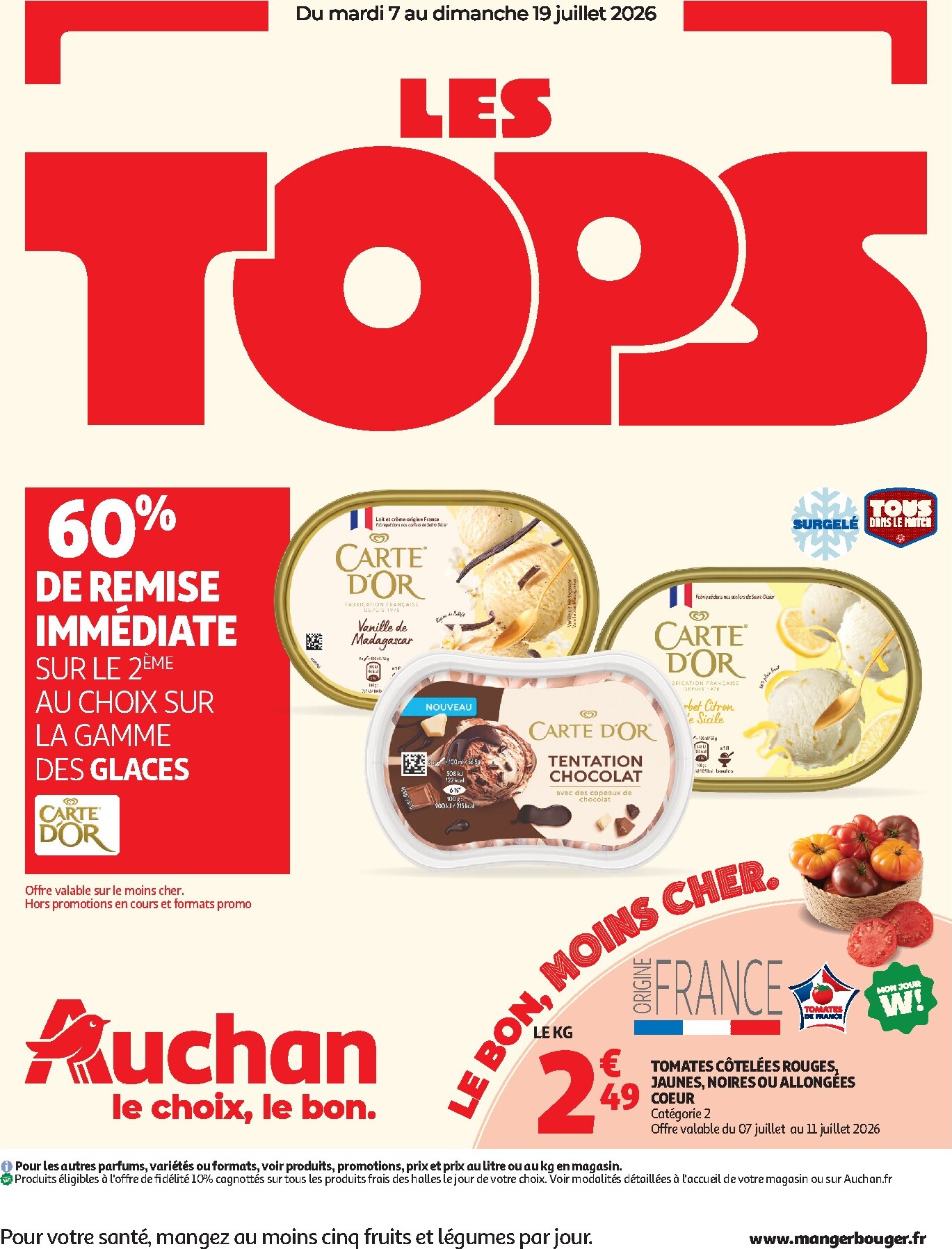 auchan - Flyer Auchan - Tops, Halles hypers - Hypermarché pour la semaine prochaine du du mardi 07/07/2026 au du dimanche 19/07/2026