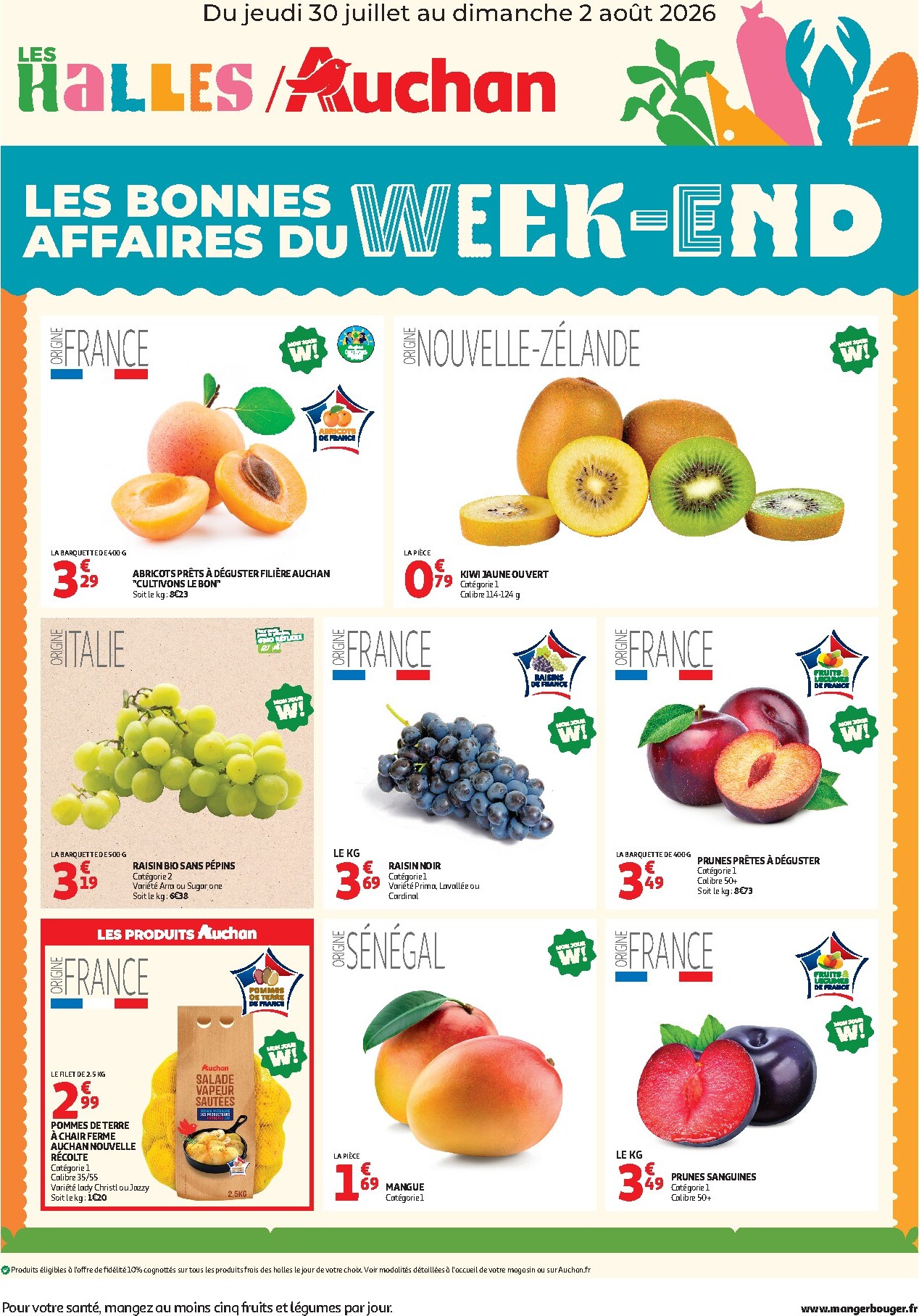 auchan - Current Auchan - Les bons plans du week end leaflet valid from de jeudi 30/07/2026 to du dimanche 02/08/2026
