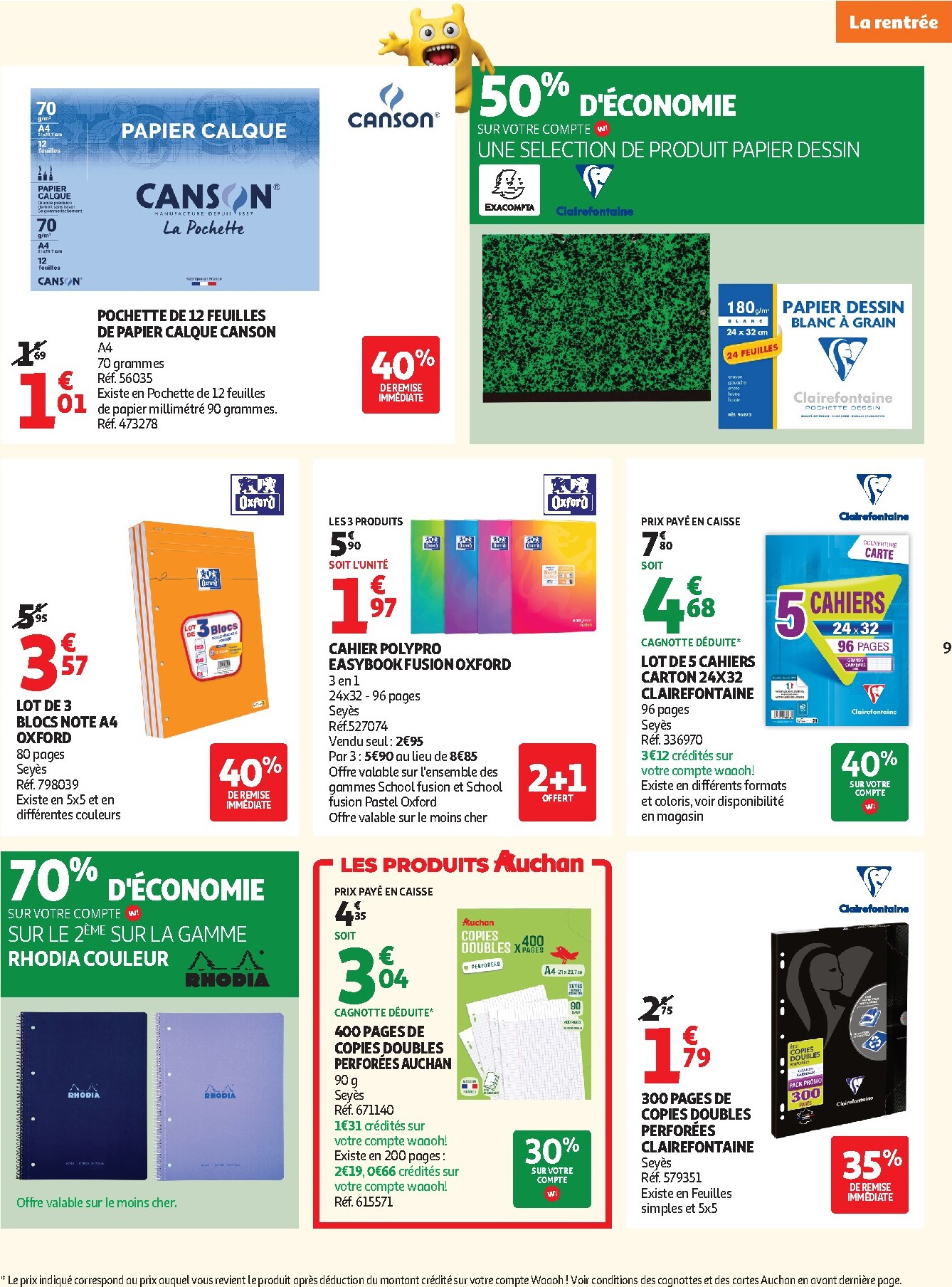 auchan - Flyer Auchan - Rentrée scolaire hypers - Hypermarché pour la semaine prochaine du du mardi 04/08/2026 au du dimanche 30/08/2026 - page: 9