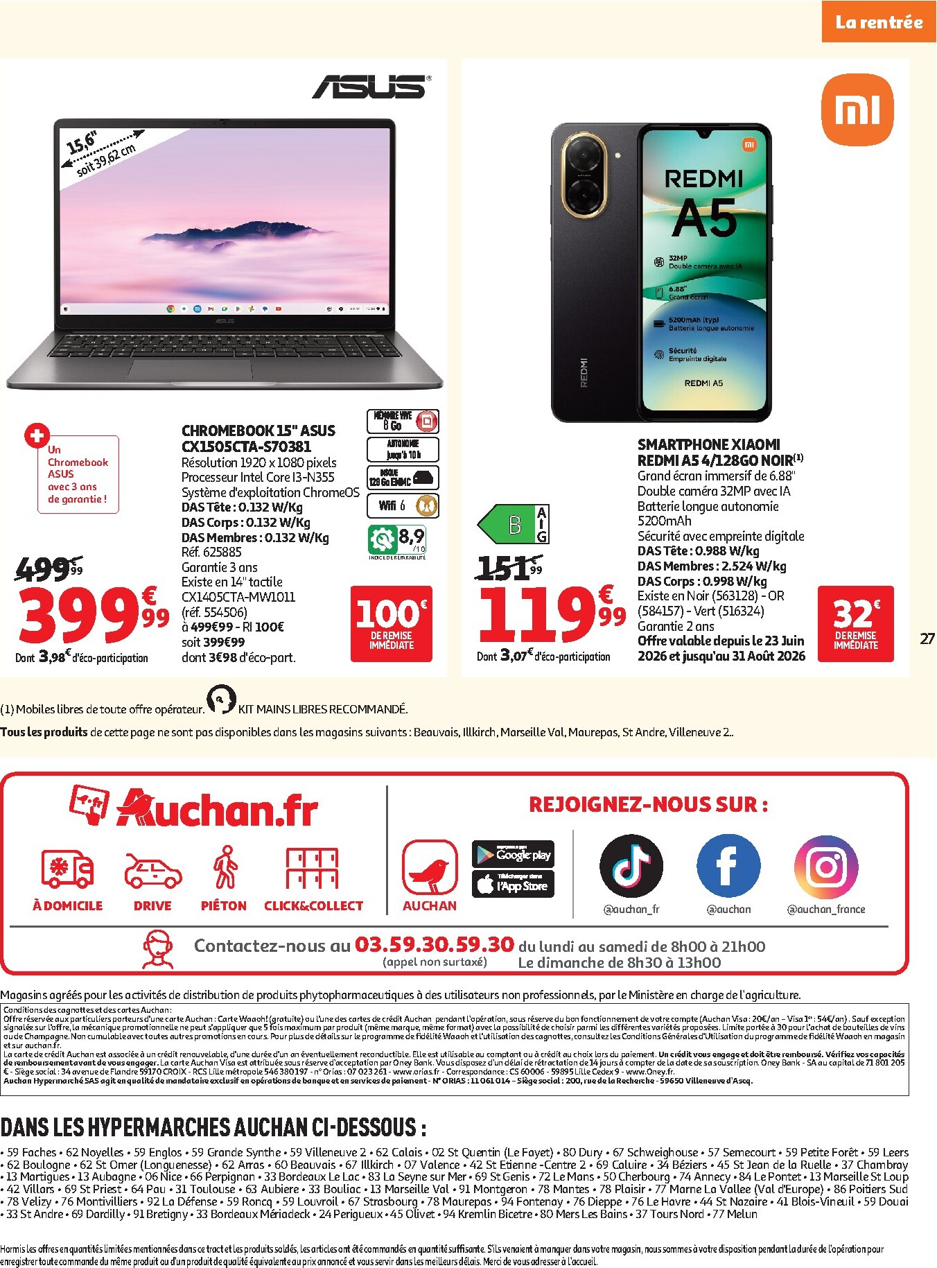 auchan - Flyer Auchan - Rentrée scolaire hypers - Hypermarché pour la semaine prochaine du du mardi 04/08/2026 au du dimanche 30/08/2026 - page: 27