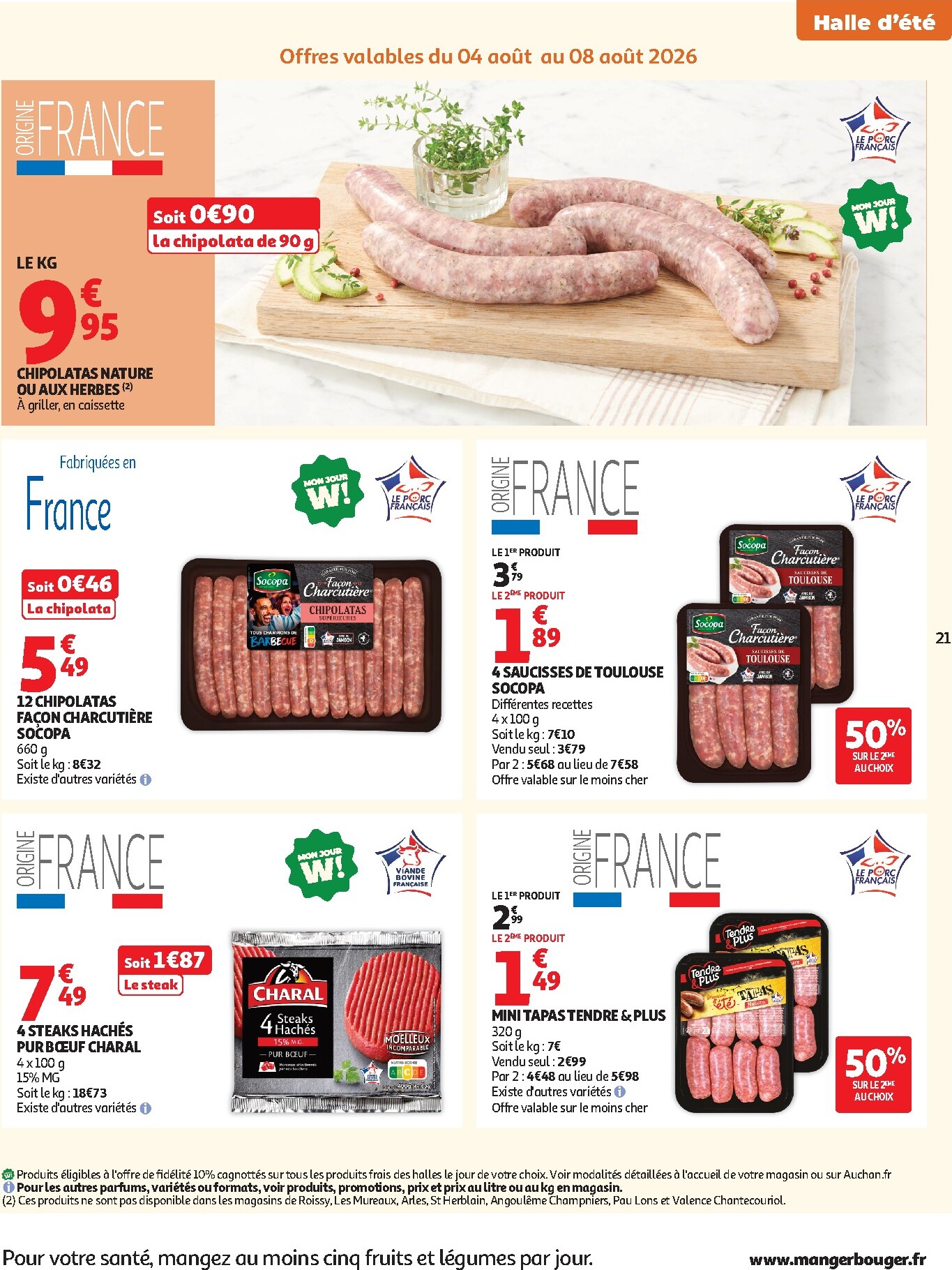 auchan - Flyer Auchan pour la semaine prochaine du du mardi 04/08/2026 au du dimanche 16/08/2026 - page: 21