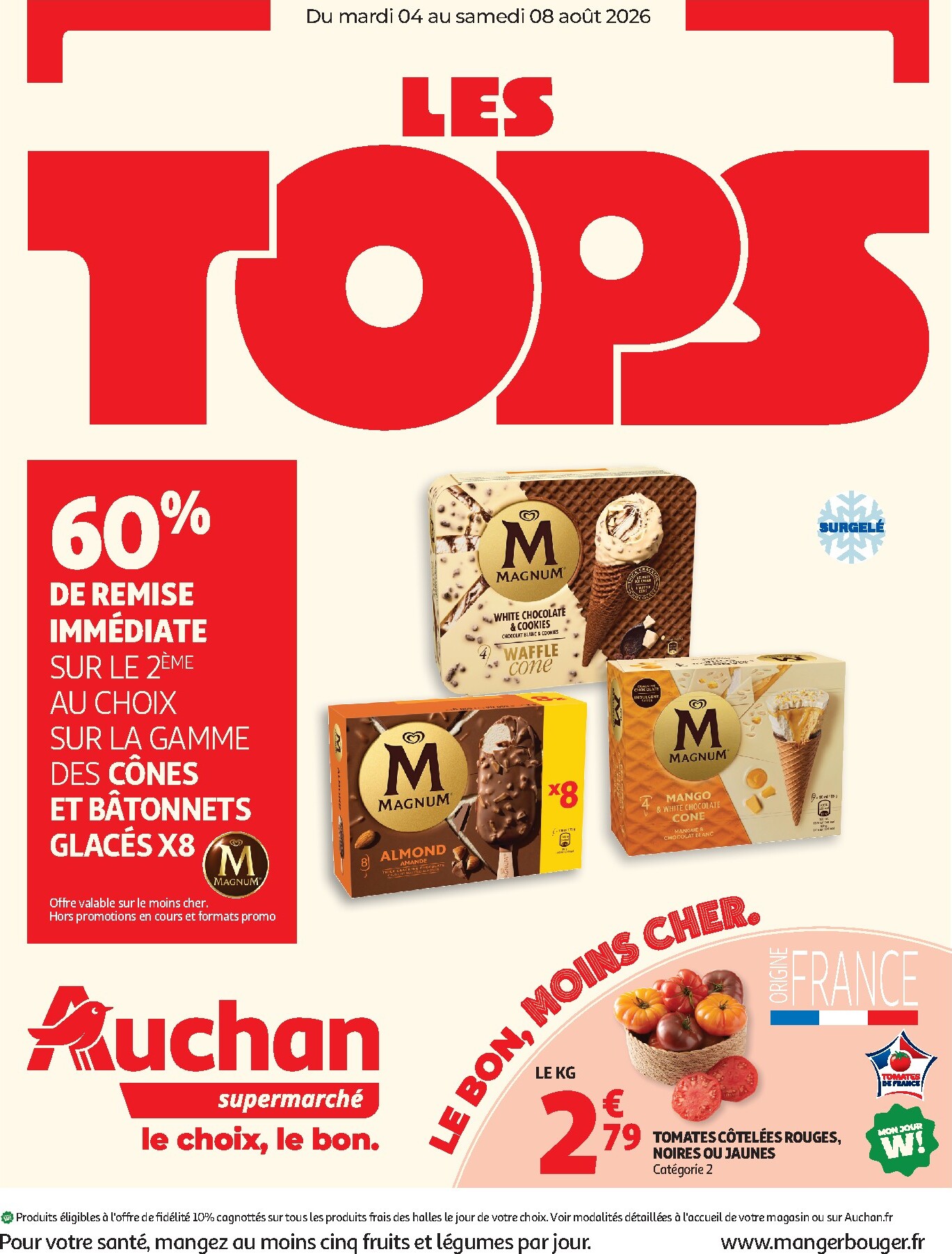 auchan - Flyer Auchan supermarché pour la semaine prochaine du du mardi 04/08/2026 au du samedi 08/08/2026