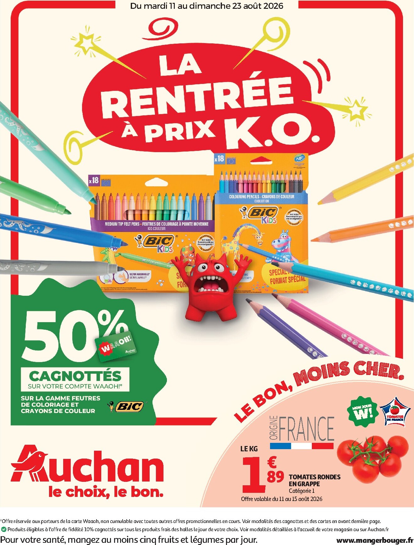 auchan - Flyer Auchan pour la semaine prochaine du du mardi 11/08/2026 au du dimanche 23/08/2026