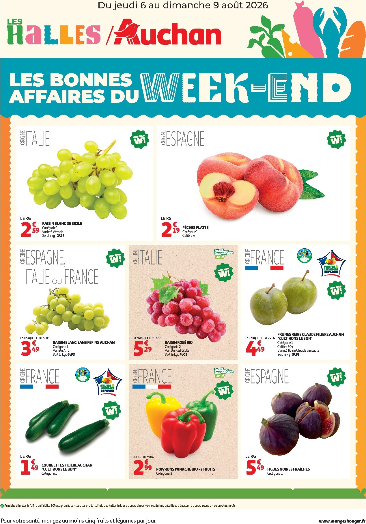auchan - Current Auchan - Les bons plans du week end leaflet valid from de jeudi 06/08/2026 to du dimanche 09/08/2026
