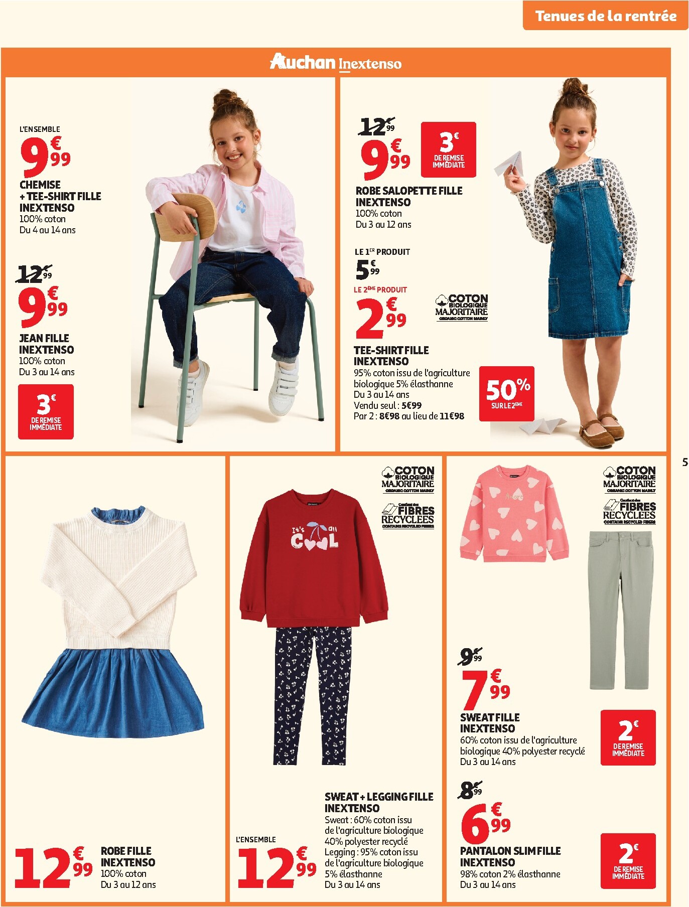 auchan - Flyer Auchan - Vêtements enfants rentrée - Hypermarché pour la semaine prochaine du du mardi 11/08/2026 au du dimanche 06/09/2026 - page: 5