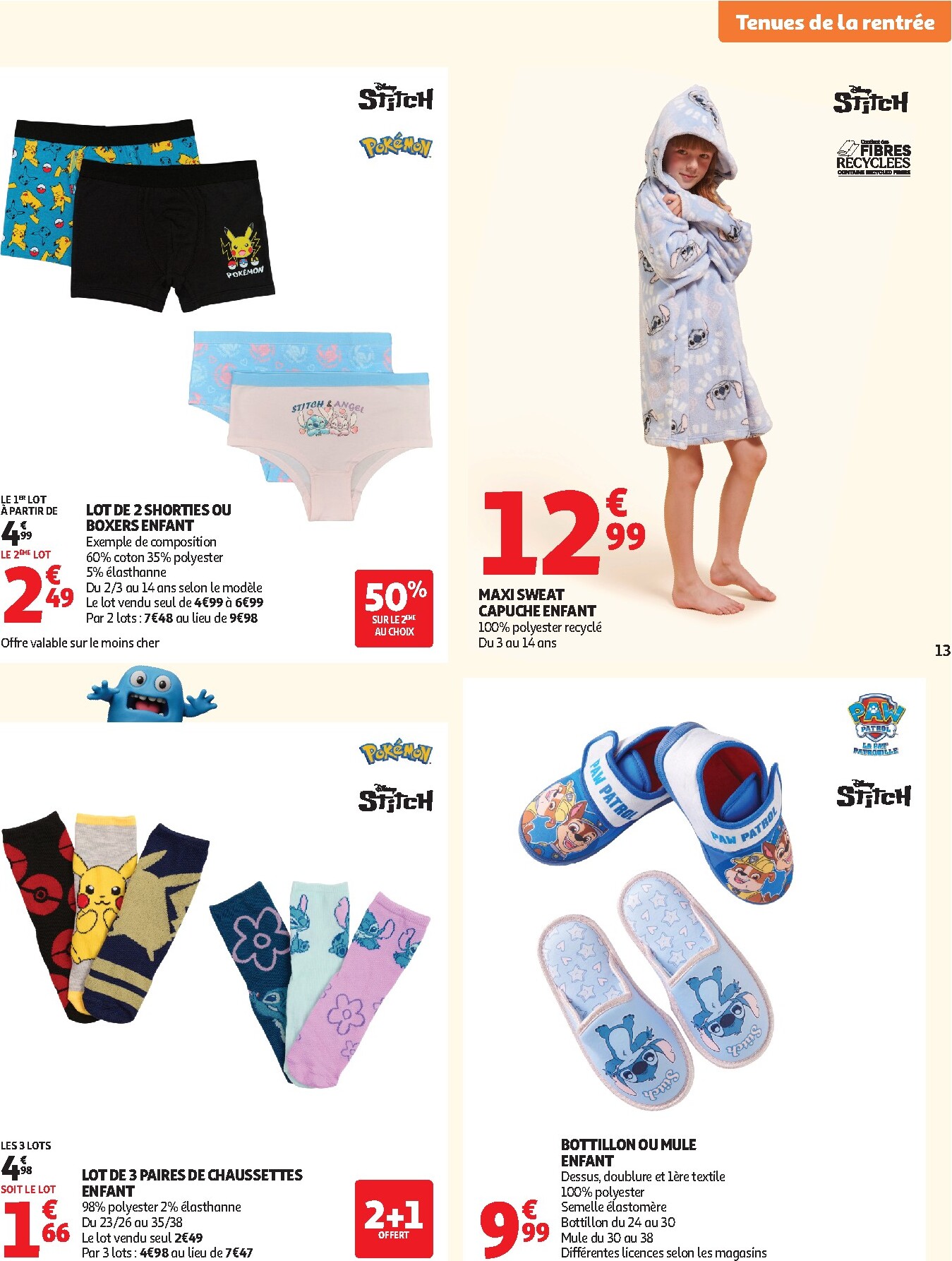 auchan - Flyer Auchan - Vêtements enfants rentrée - Hypermarché pour la semaine prochaine du du mardi 11/08/2026 au du dimanche 06/09/2026 - page: 13
