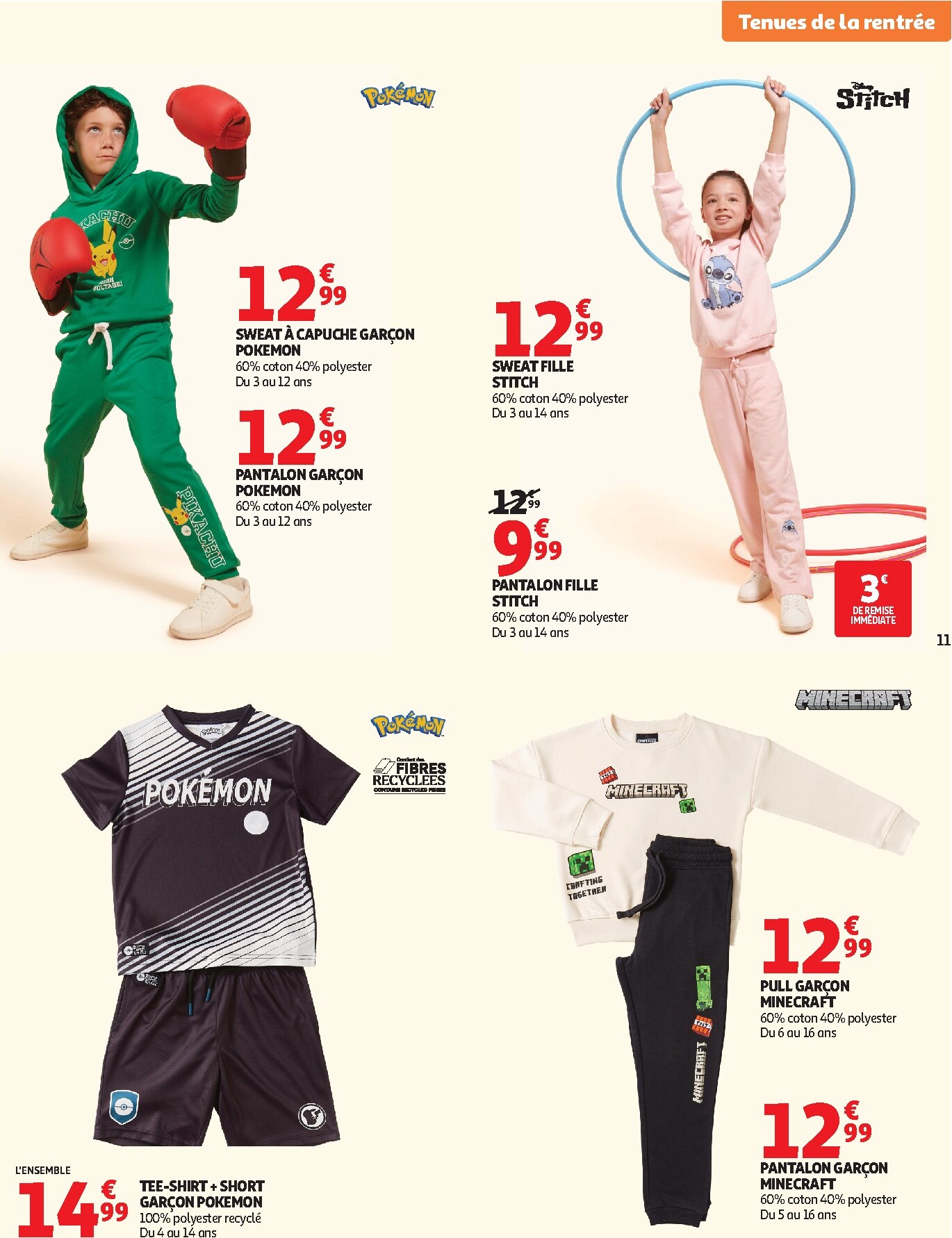 auchan - Flyer Auchan - Vêtements enfants rentrée - Hypermarché pour la semaine prochaine du du mardi 11/08/2026 au du dimanche 06/09/2026 - page: 11