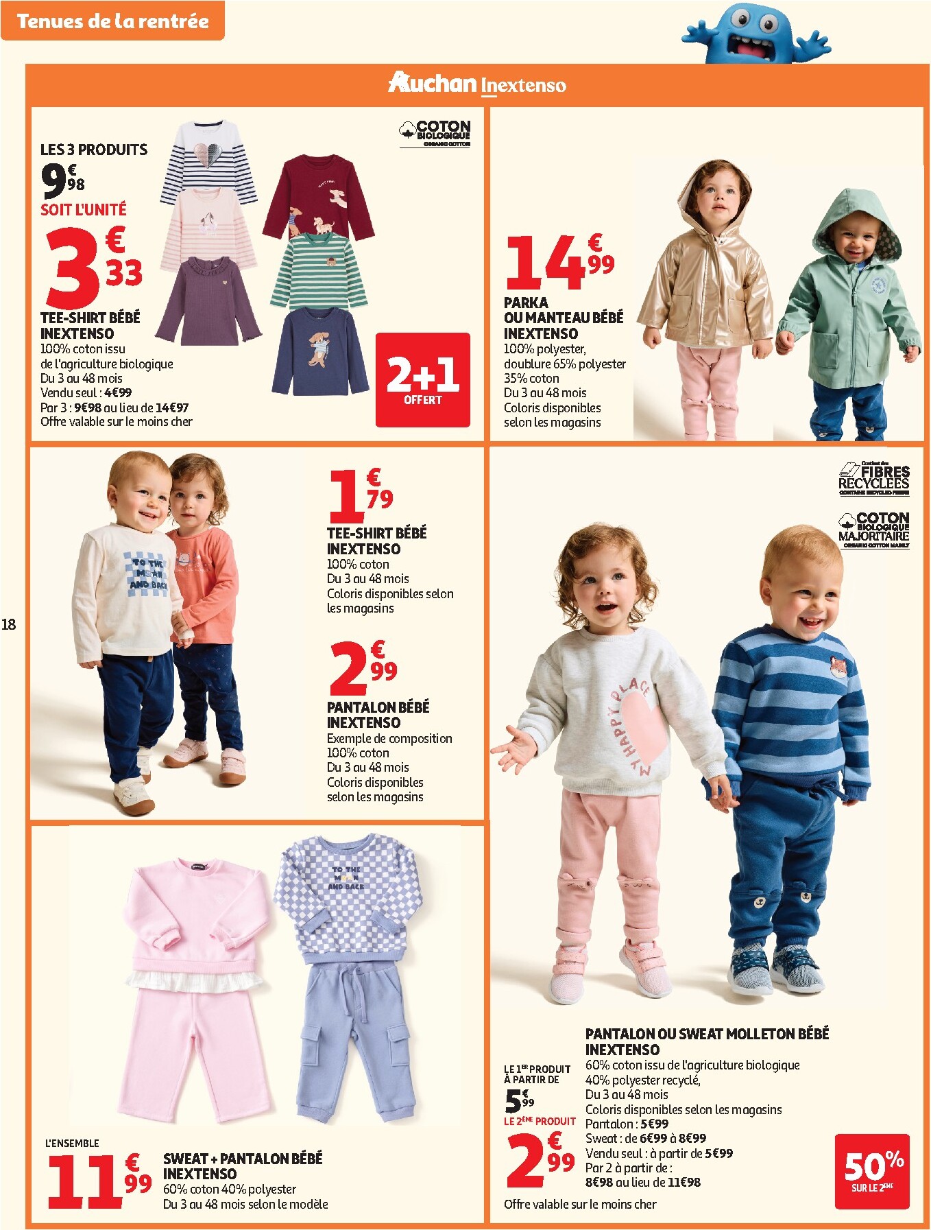 auchan - Flyer Auchan - Vêtements enfants rentrée - Hypermarché pour la semaine prochaine du du mardi 11/08/2026 au du dimanche 06/09/2026 - page: 18
