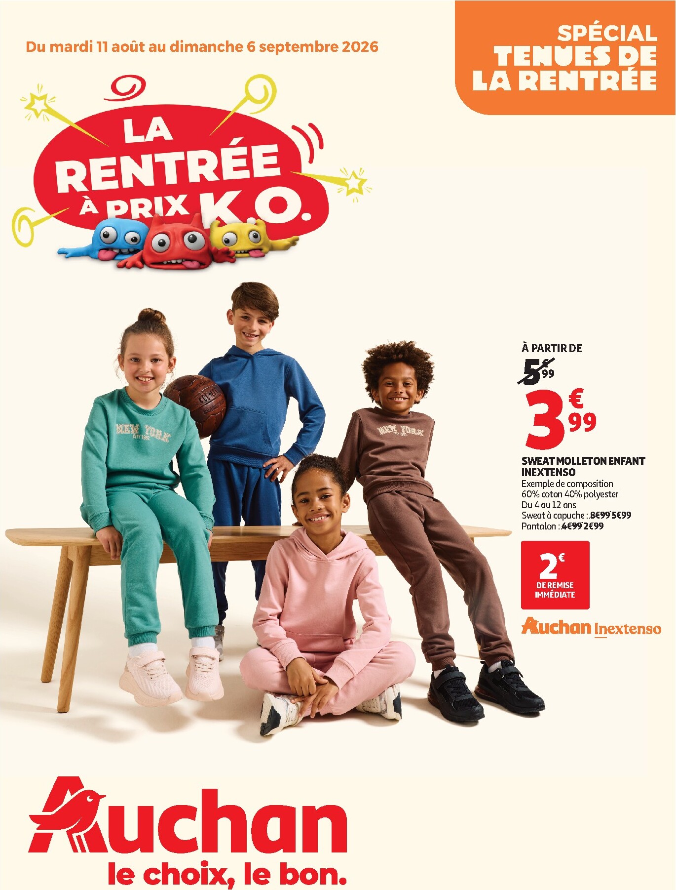 auchan - Flyer Auchan - Vêtements enfants rentrée - Hypermarché pour la semaine prochaine du du mardi 11/08/2026 au du dimanche 06/09/2026