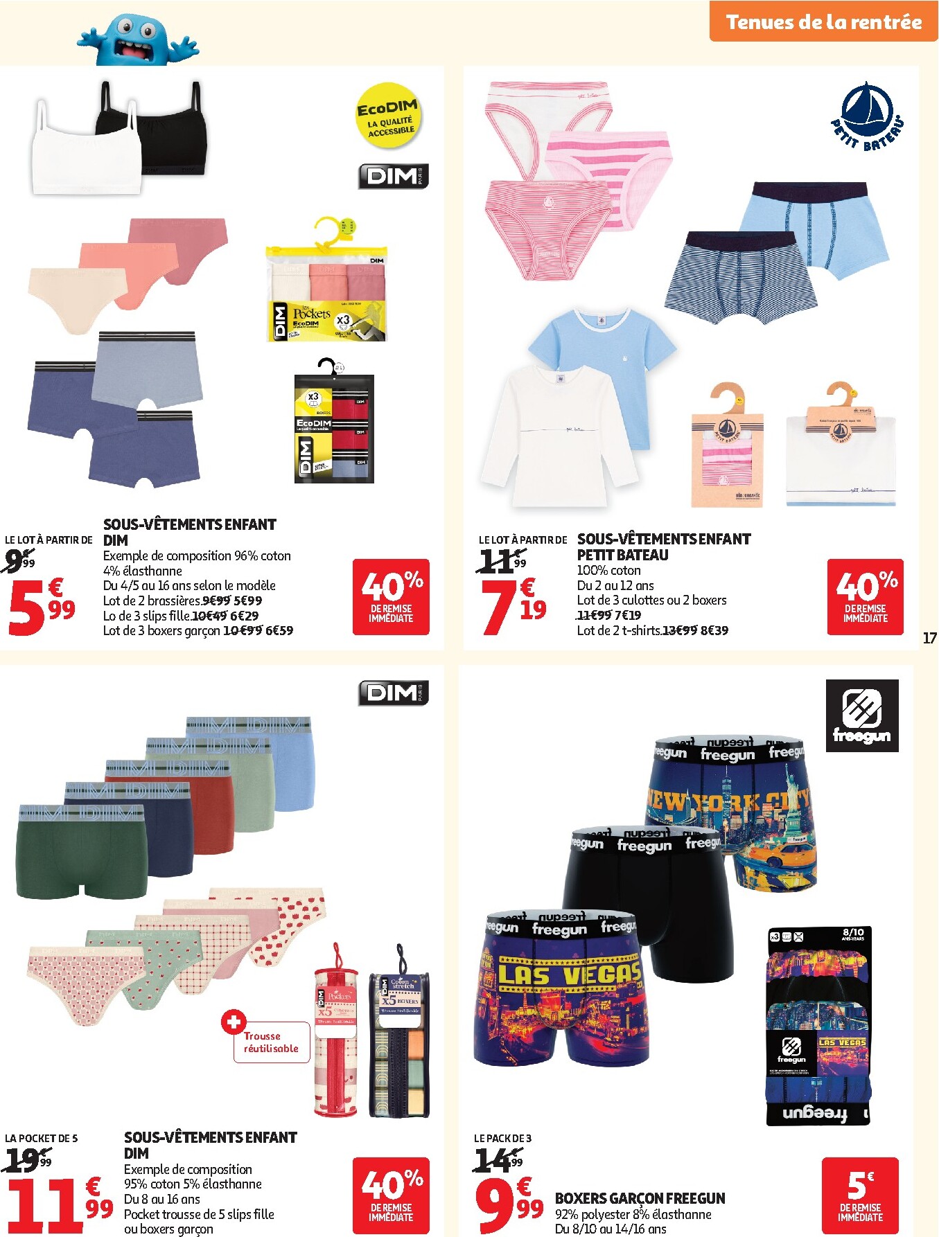 auchan - Flyer Auchan - Vêtements enfants rentrée - Hypermarché pour la semaine prochaine du du mardi 11/08/2026 au du dimanche 06/09/2026 - page: 17