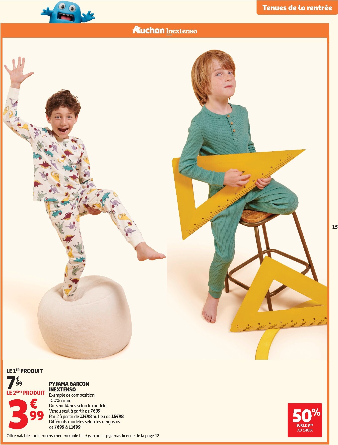 auchan - Flyer Auchan - Vêtements enfants rentrée - Hypermarché pour la semaine prochaine du du mardi 11/08/2026 au du dimanche 06/09/2026 - page: 15