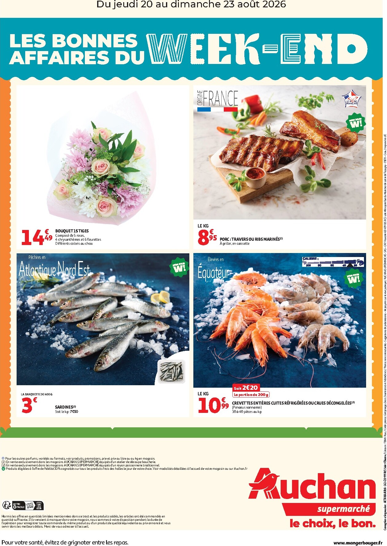 auchan - Current Auchan Supermarché - Bons plans du week end leaflet valid from de jeudi 20/08/2026 to du dimanche 23/08/2026 - page: 2