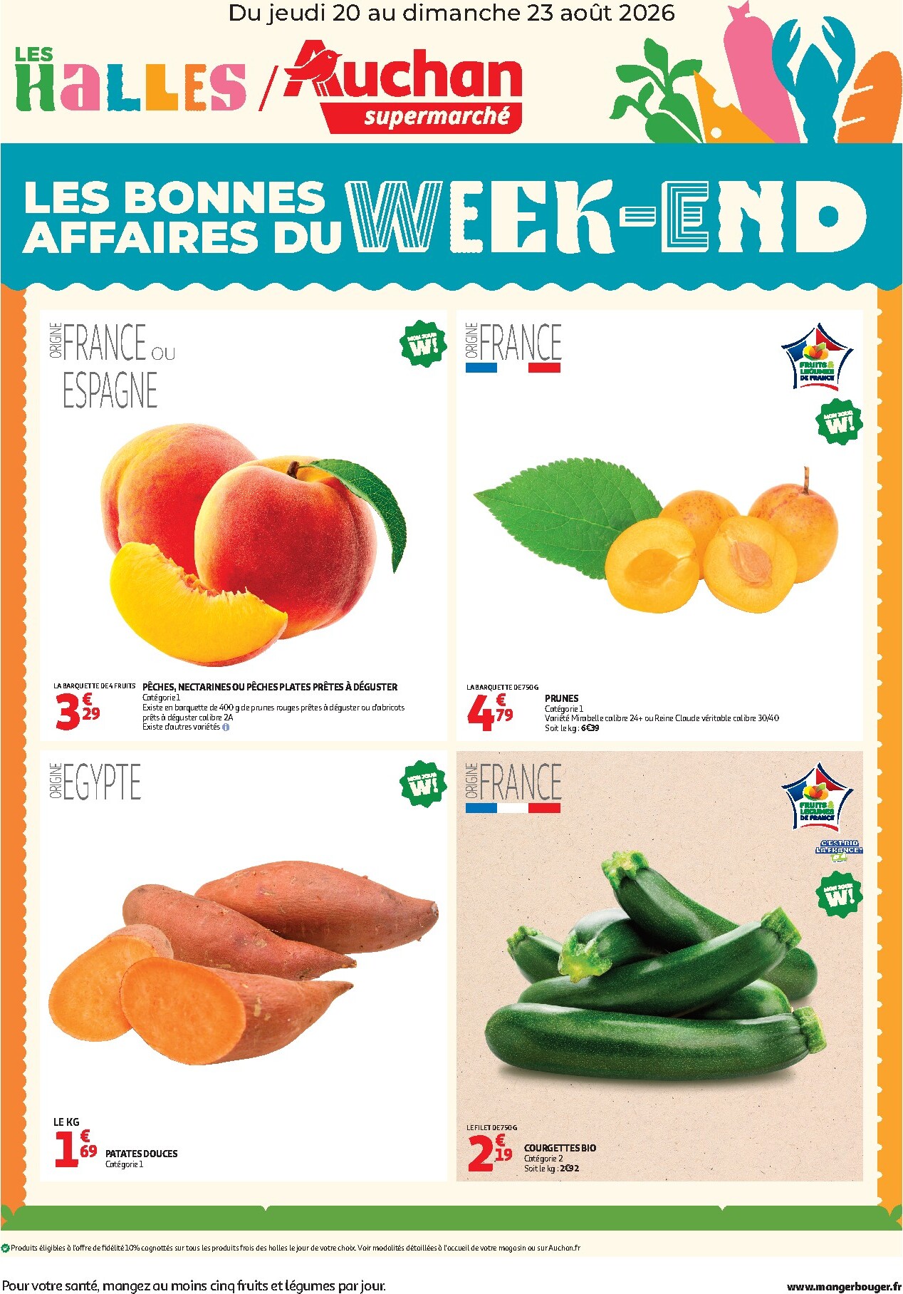 auchan - Current Auchan Supermarché - Bons plans du week end leaflet valid from de jeudi 20/08/2026 to du dimanche 23/08/2026