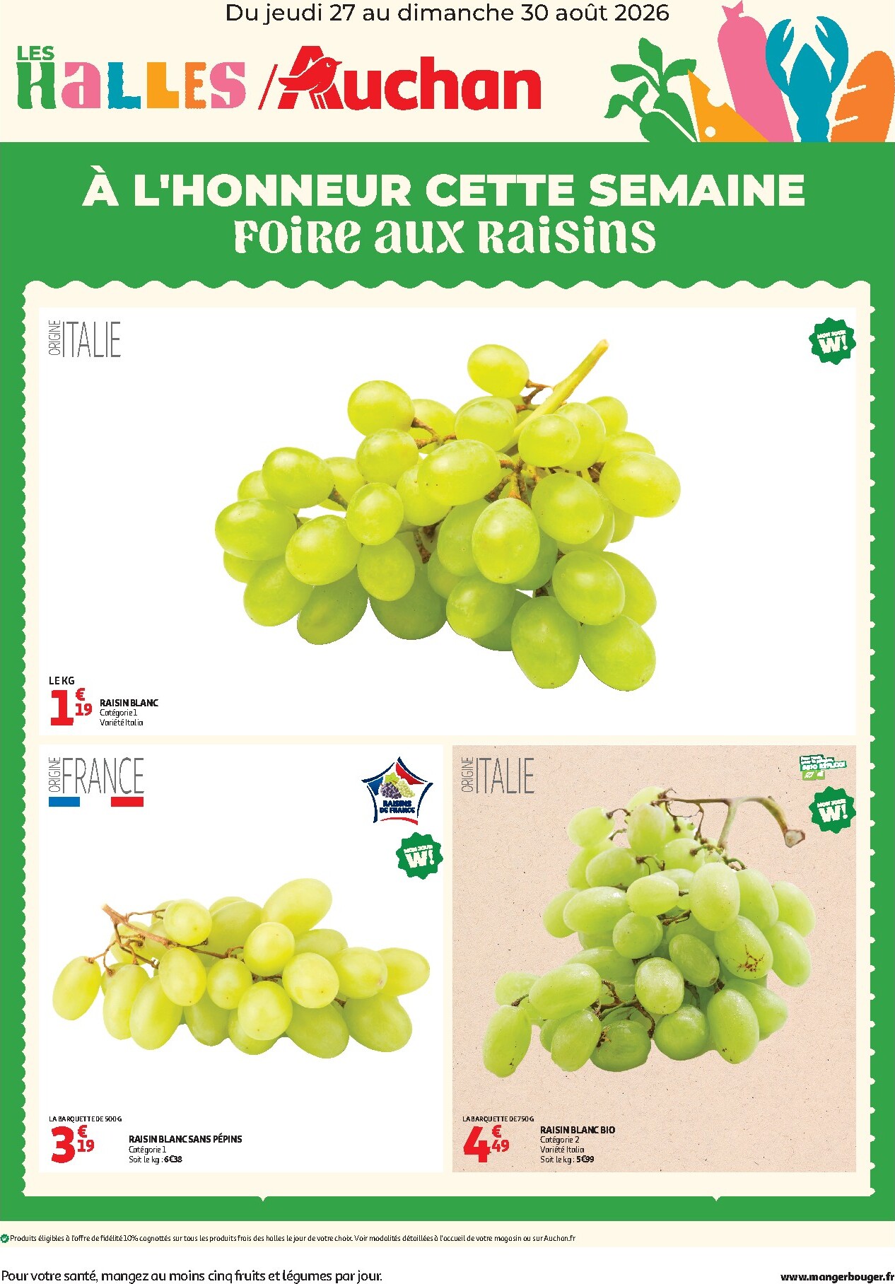 auchan - Current Auchan - À l'honneur cette semaine leaflet valid from de jeudi 27/08/2026 to du dimanche 30/08/2026