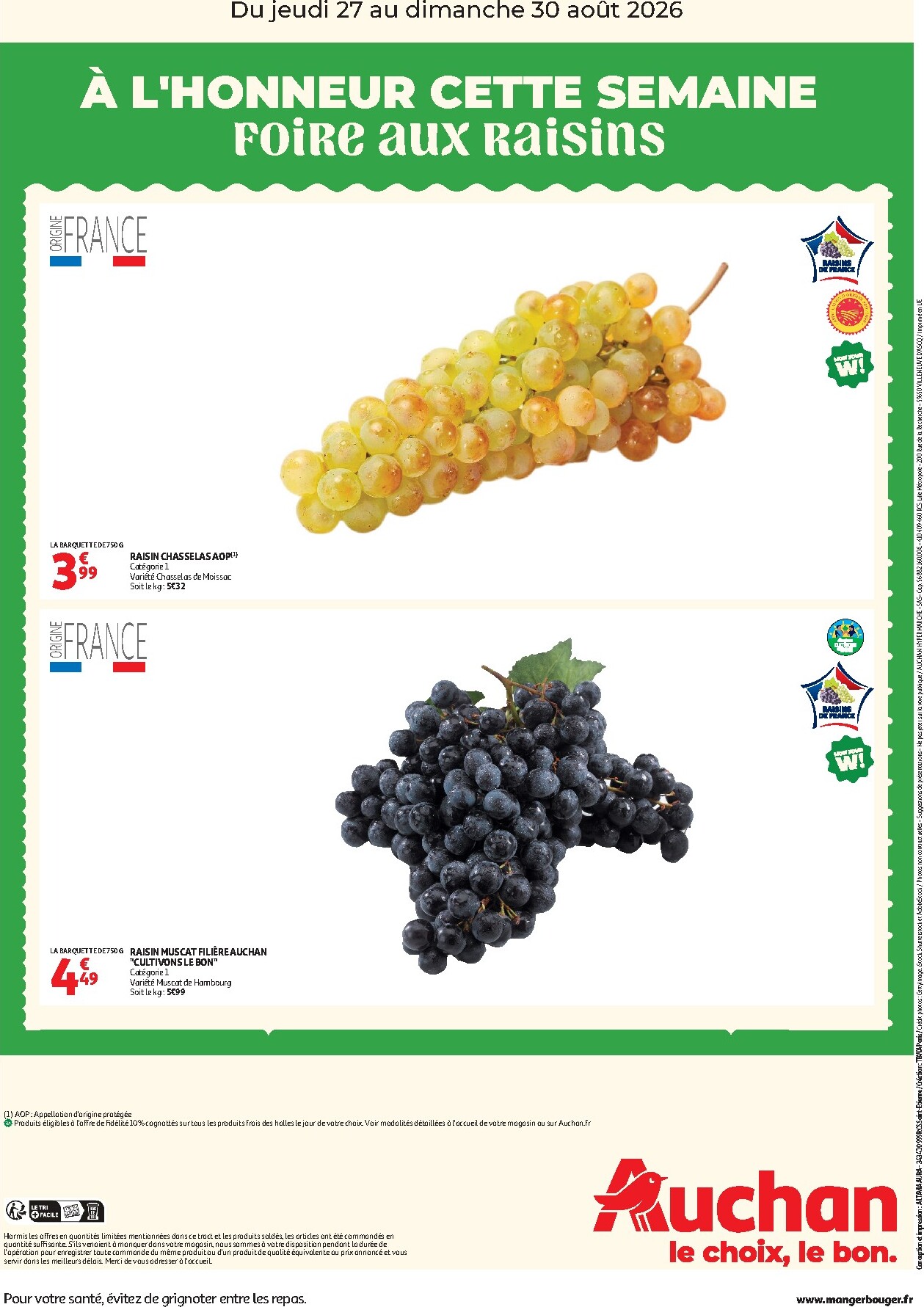 auchan - Current Auchan - À l'honneur cette semaine leaflet valid from de jeudi 27/08/2026 to du dimanche 30/08/2026 - page: 2