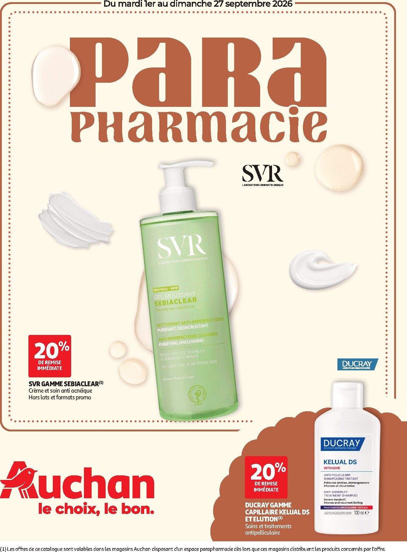 auchan - Flyer Auchan - Parapharmacie, beauté pour la semaine prochaine du du mardi 01/09/2026 au du dimanche 27/09/2026