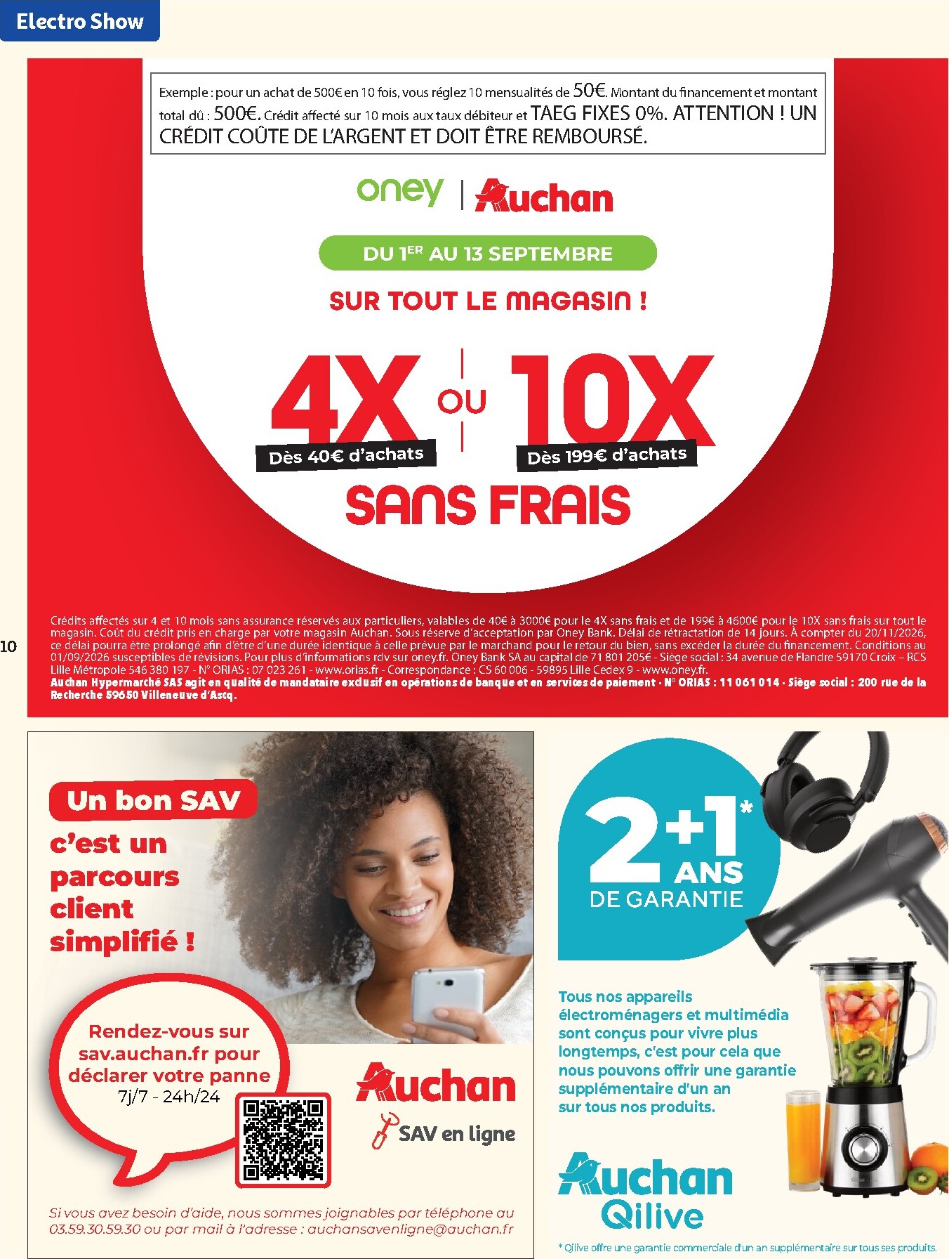 auchan - Flyer Auchan - Electroshow pour la semaine prochaine du du mardi 01/09/2026 au du dimanche 13/09/2026 - page: 10