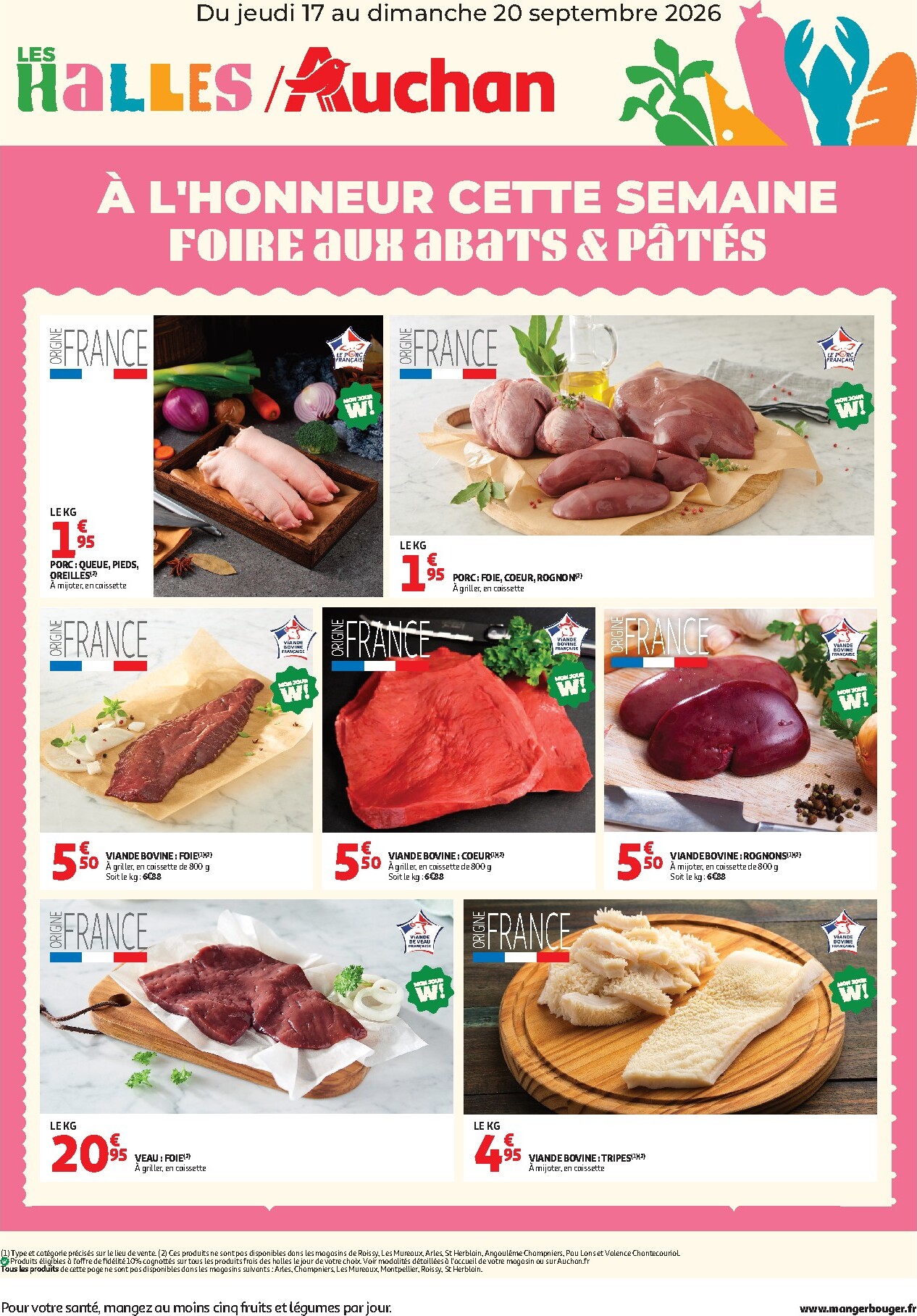 auchan - Current Auchan - À l'honneur cette semaine leaflet valid from de jeudi 17/09/2026 to du dimanche 20/09/2026